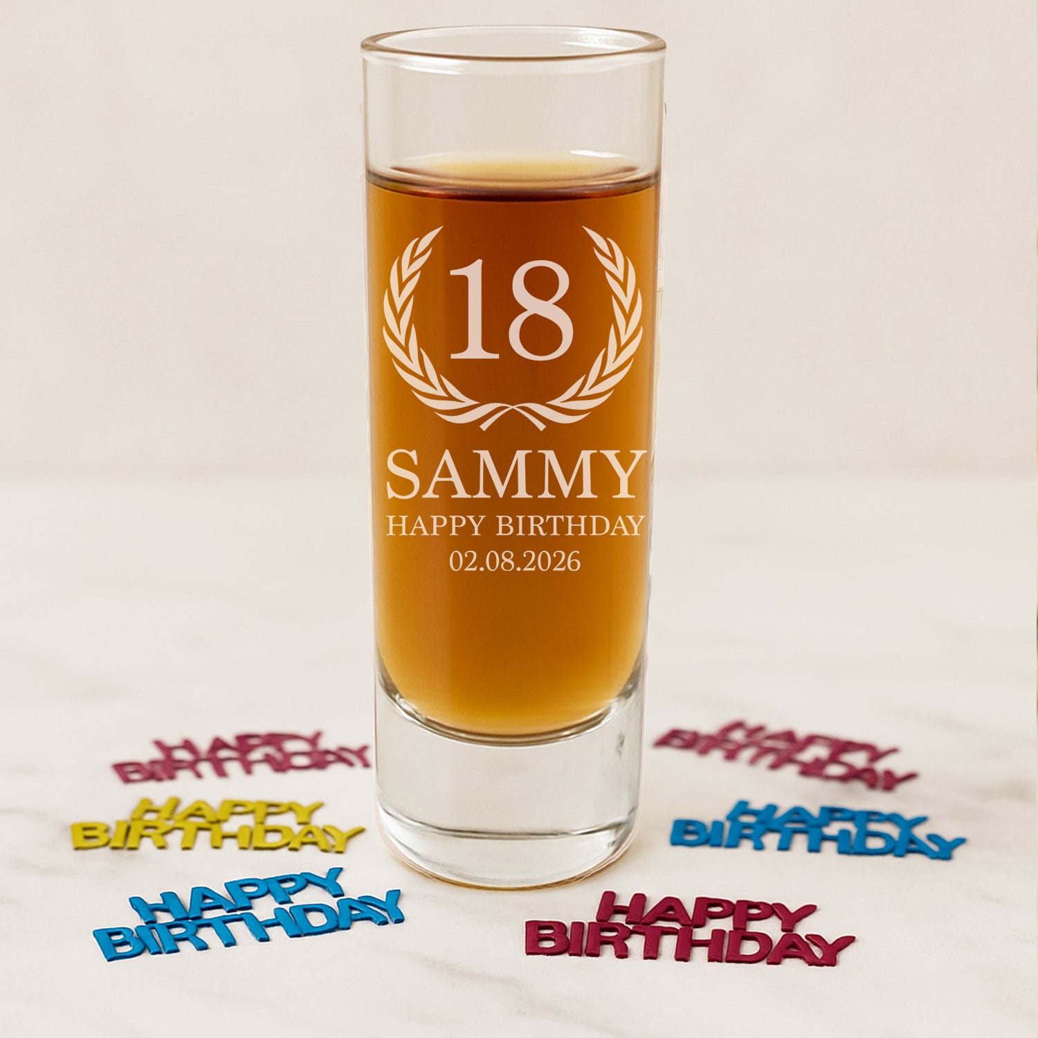 Personalised 18th Birthday Crest Shot Glass - Shot Glass