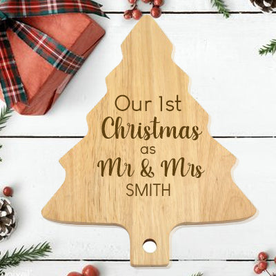 Personalised Our 1st Christmas Tree Wooden Board