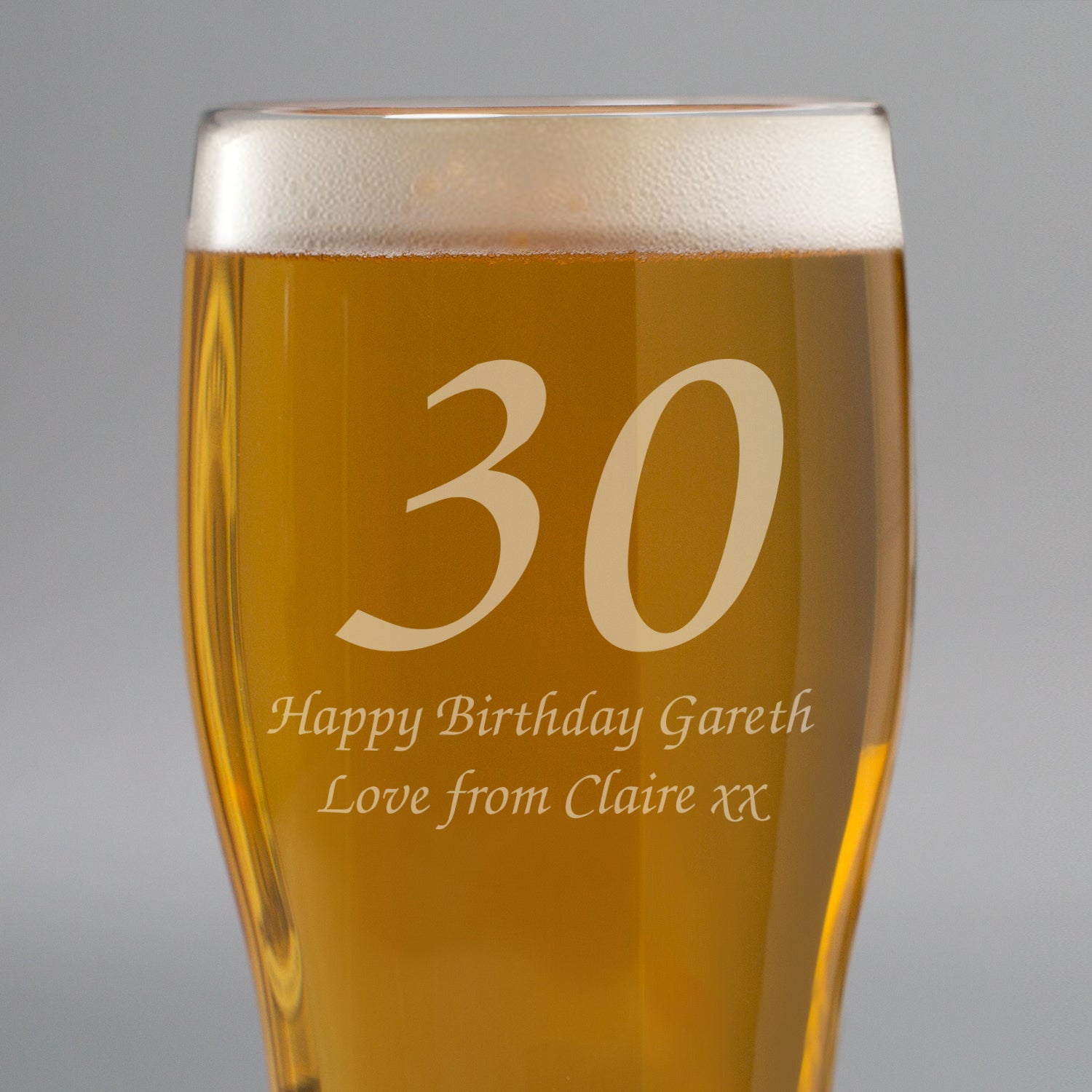 Personalised Birthday Age Tulip Pint Glass - Beer Glasses