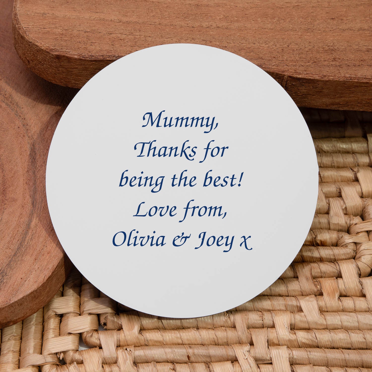 Personalised Any Message Round Coaster