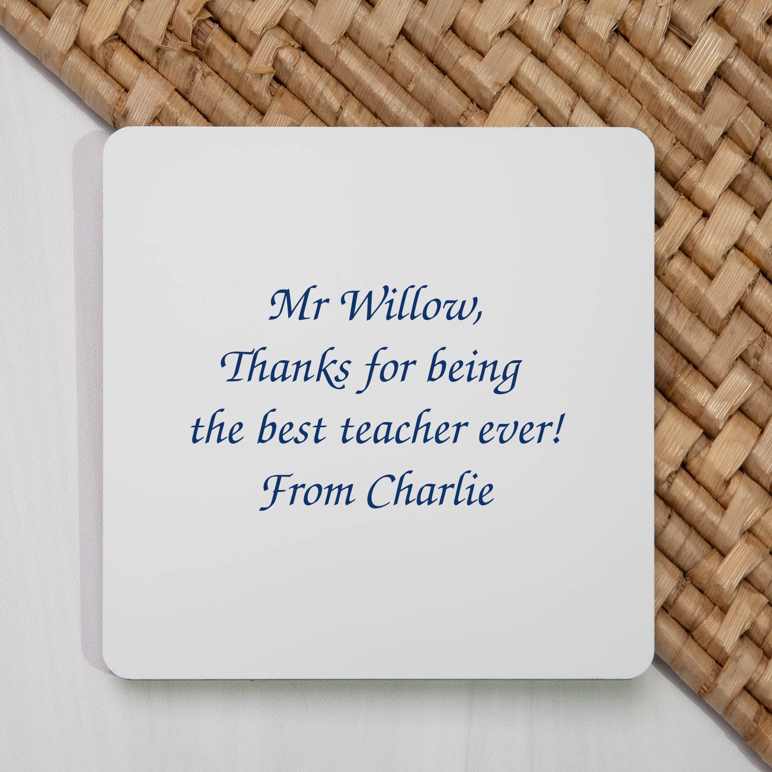 Personalised Any Message Square Coaster