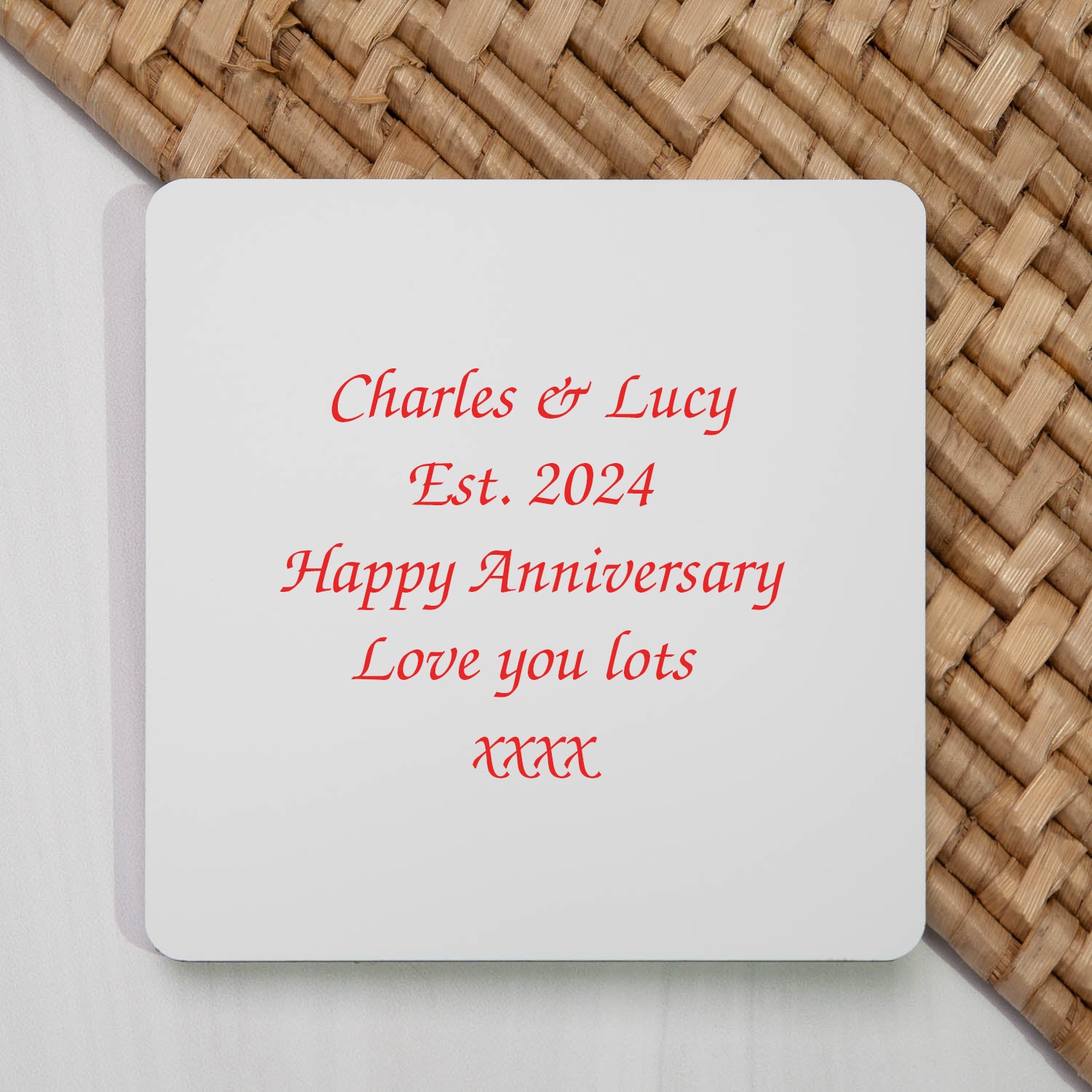 Personalised Any Message Square Coaster