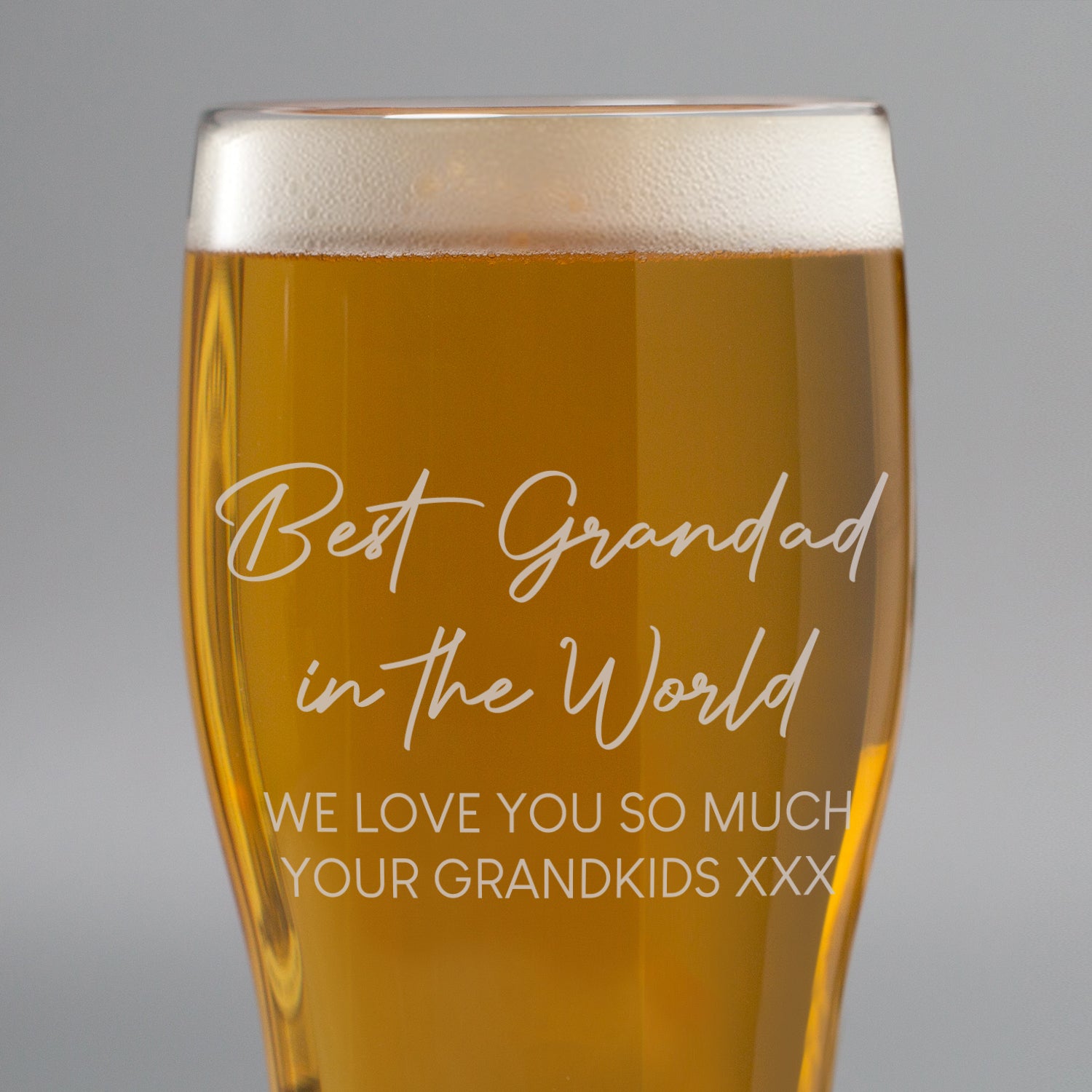 Personalised Best Grandad In The World Tulip Pint Glass - Beer Glasses