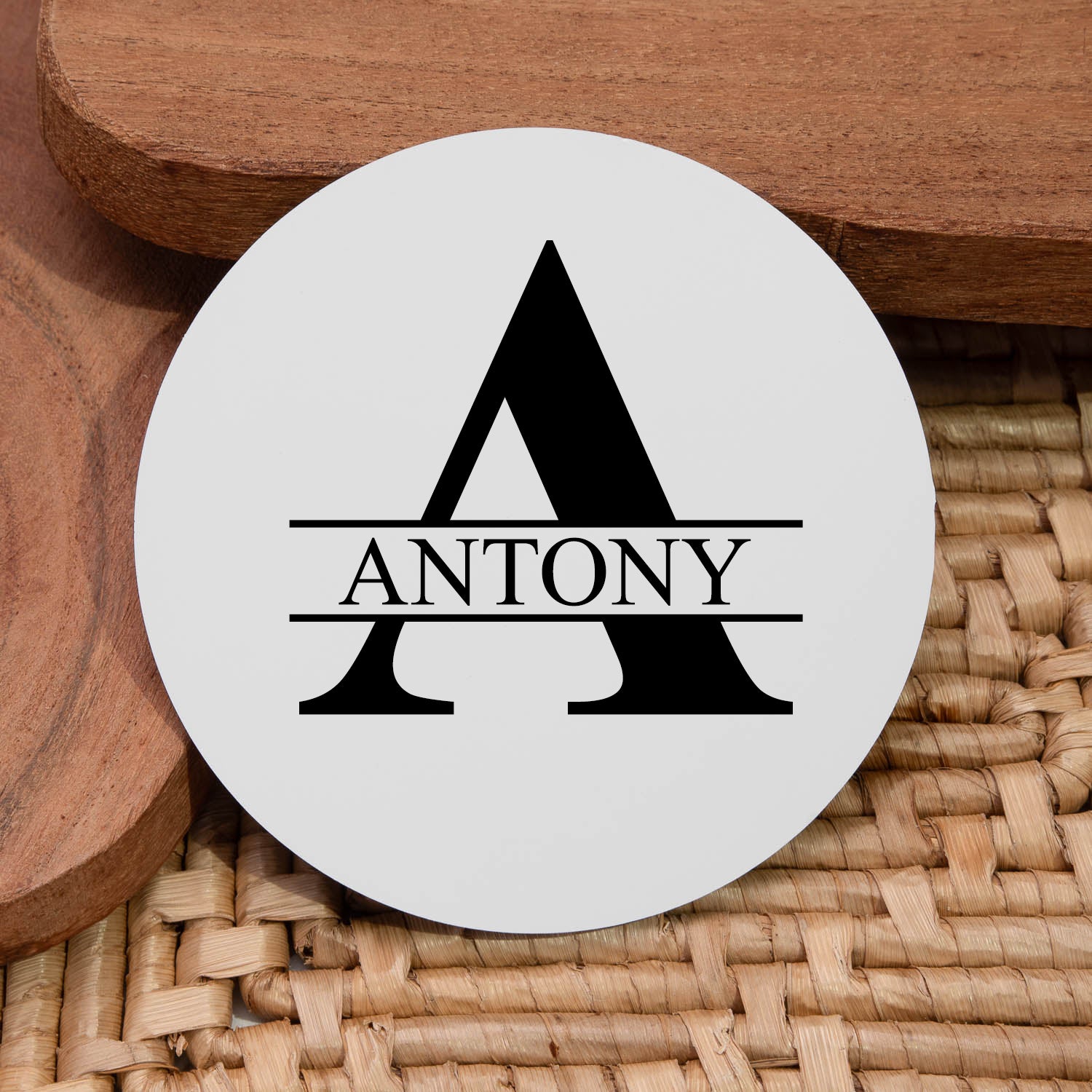 Personalised Initial & Name Round Coaster