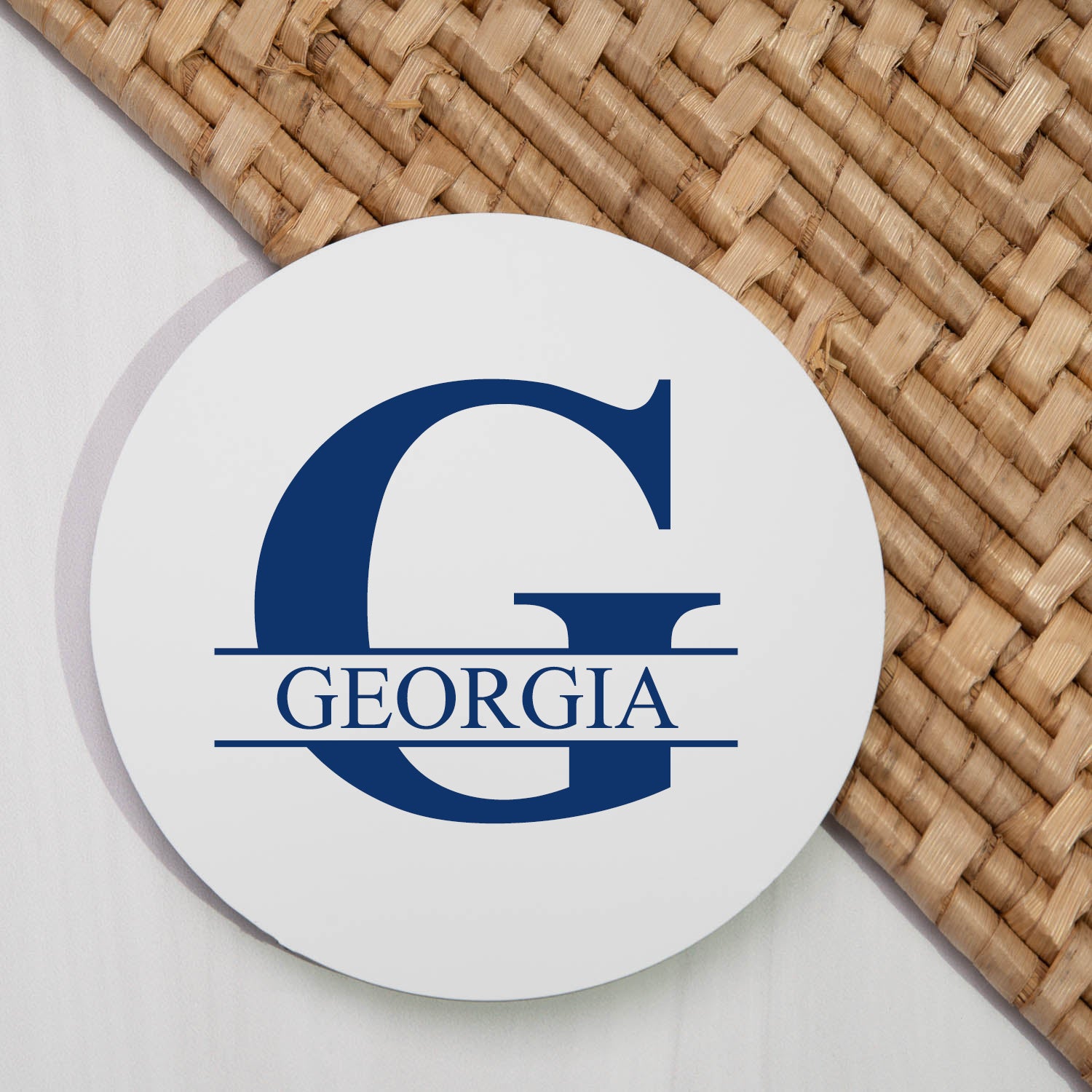 Personalised Initial & Name Round Coaster