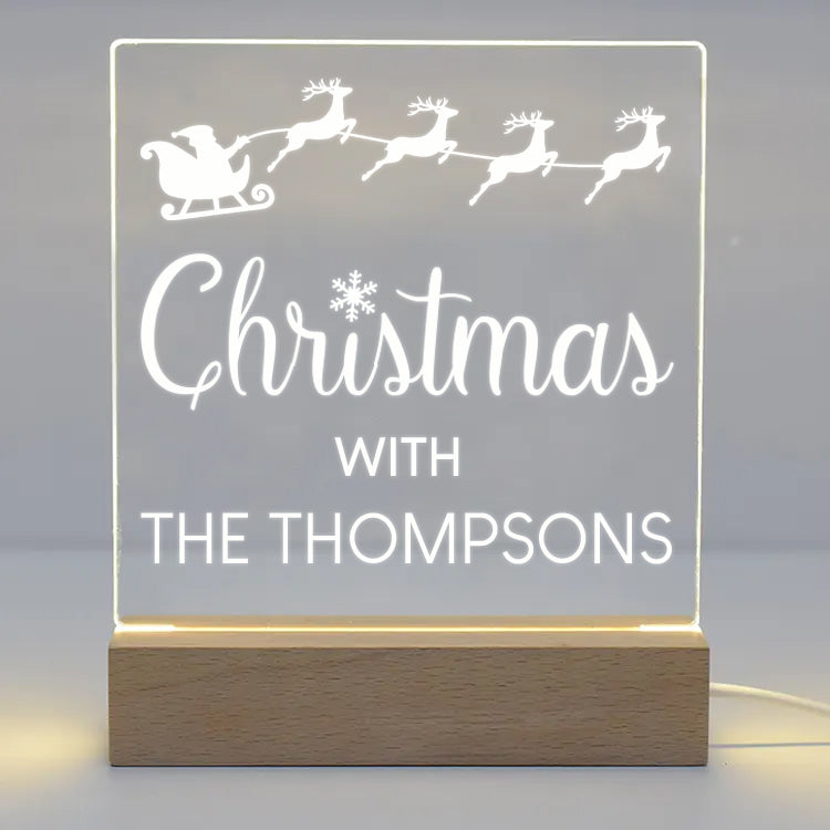 Personalised Christmas Family LED Night Light - LED Night Light
