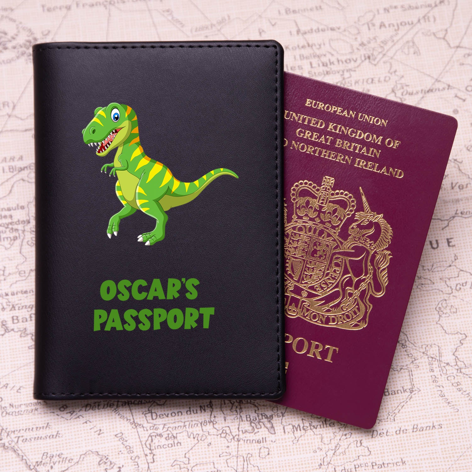 Personalised Dinosaur Passport Holder