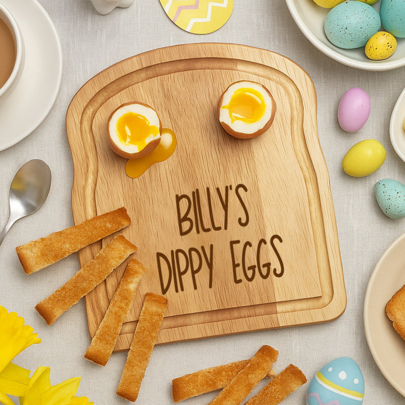 Personalised Dippy Eggs Breakfast Board | Engraved - Breakfast Boards