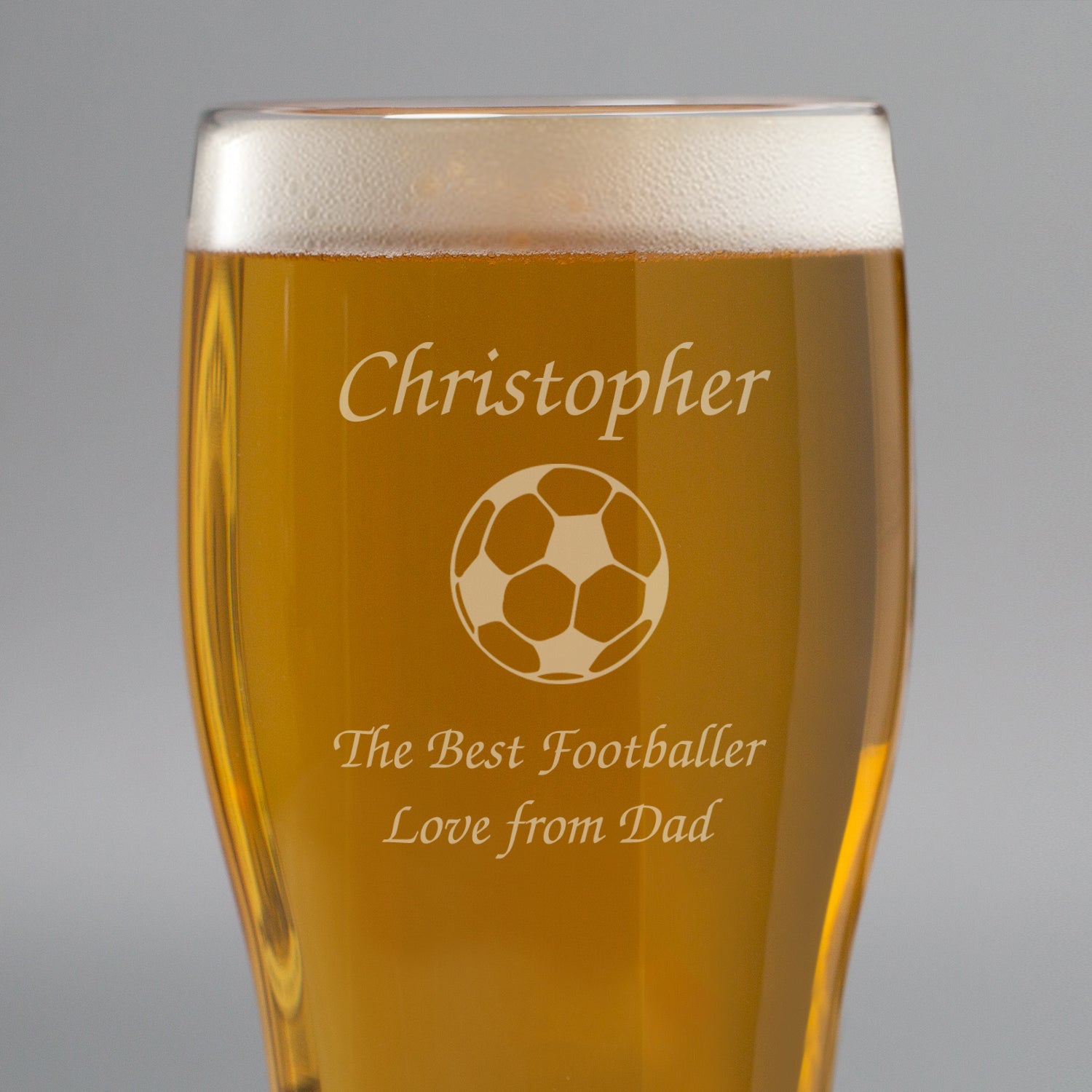 Personalised Football Tulip Pint Glass - Beer Glasses