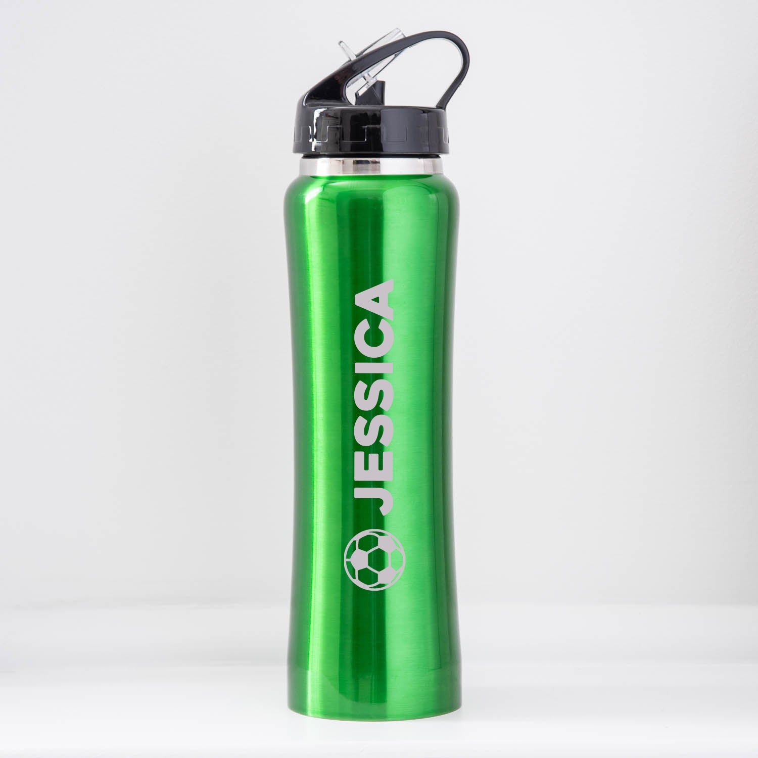 Personalised Football Sports Style Thermos Water Bottle - Green - Thermos Water Bottles
