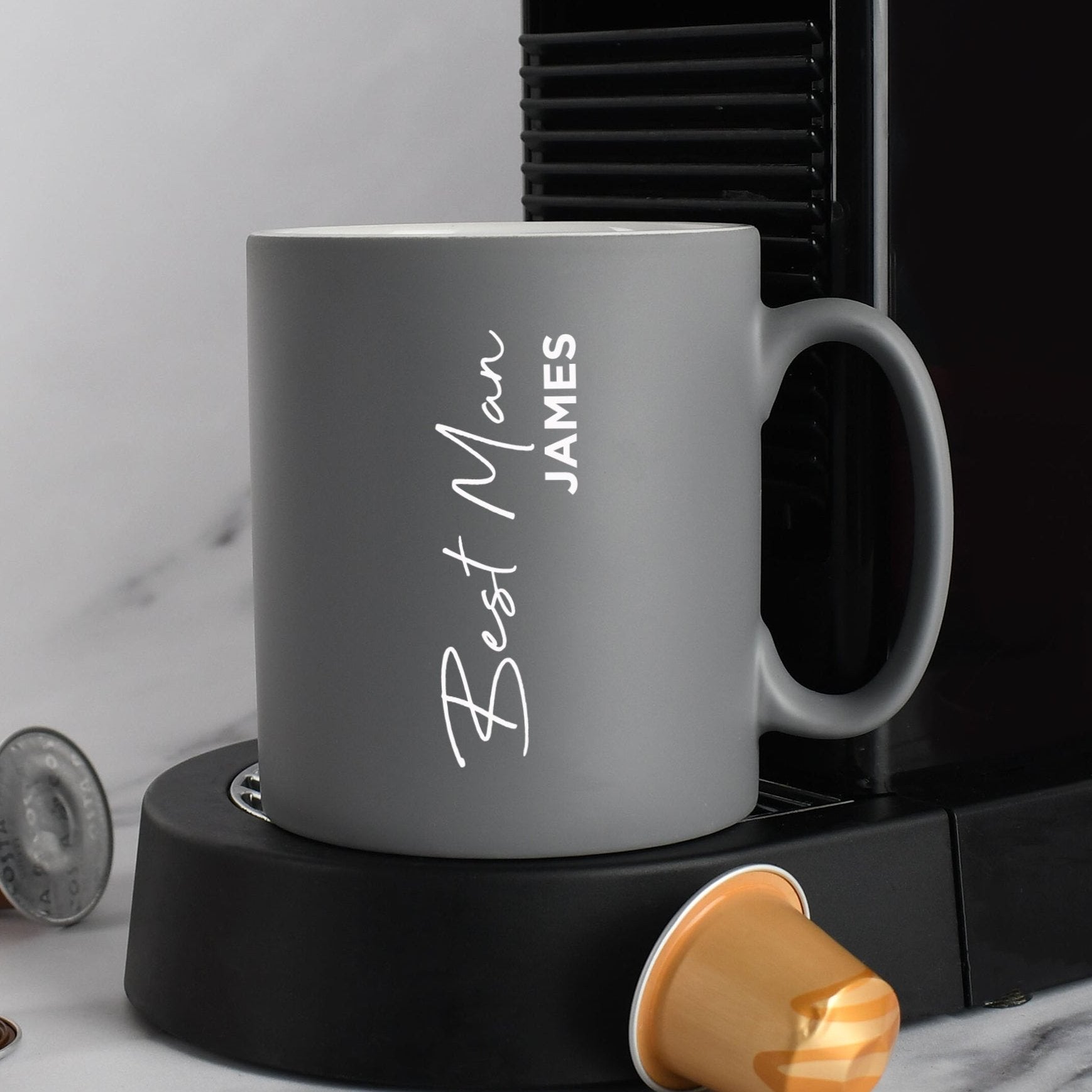 Personalised Best Man Wedding Mug - Grey - Mugs