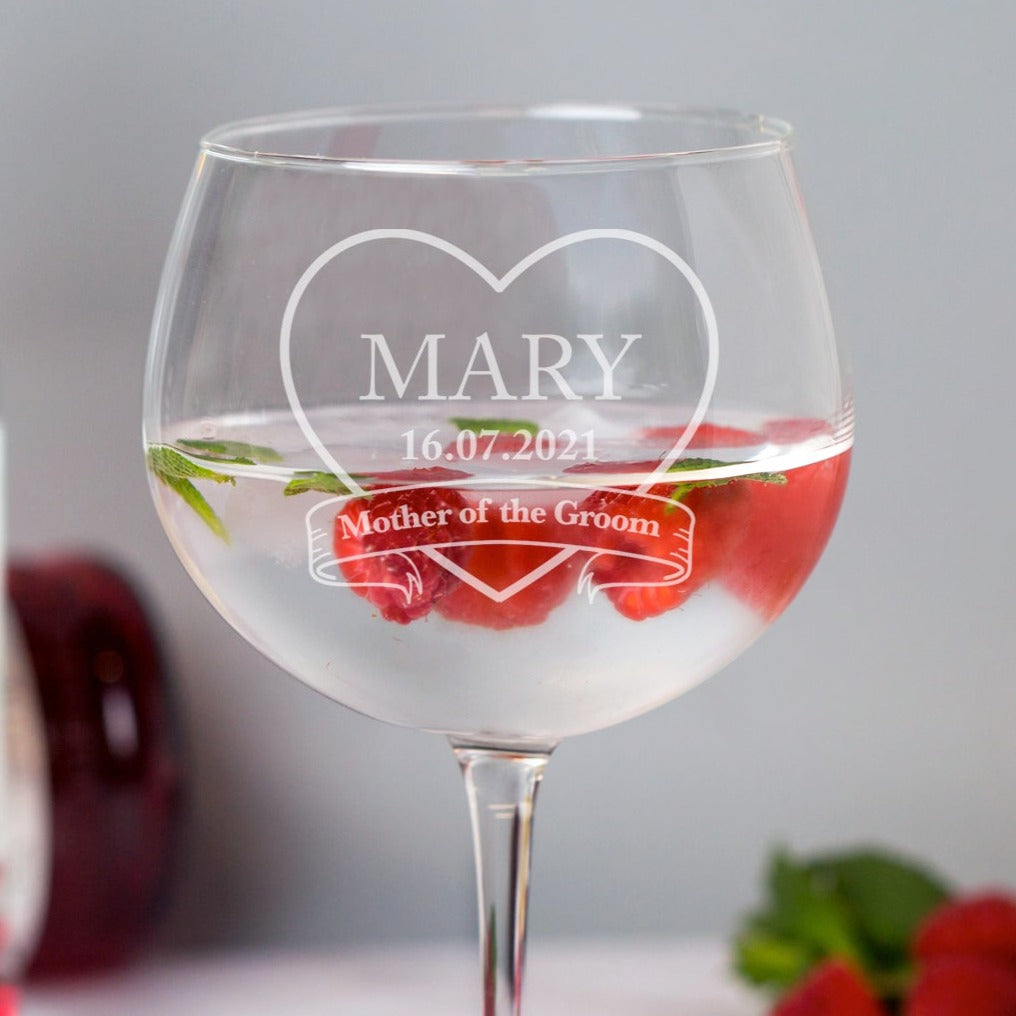 Personalised Any Role Wedding Balloon Gin Glass - Balloon Glass