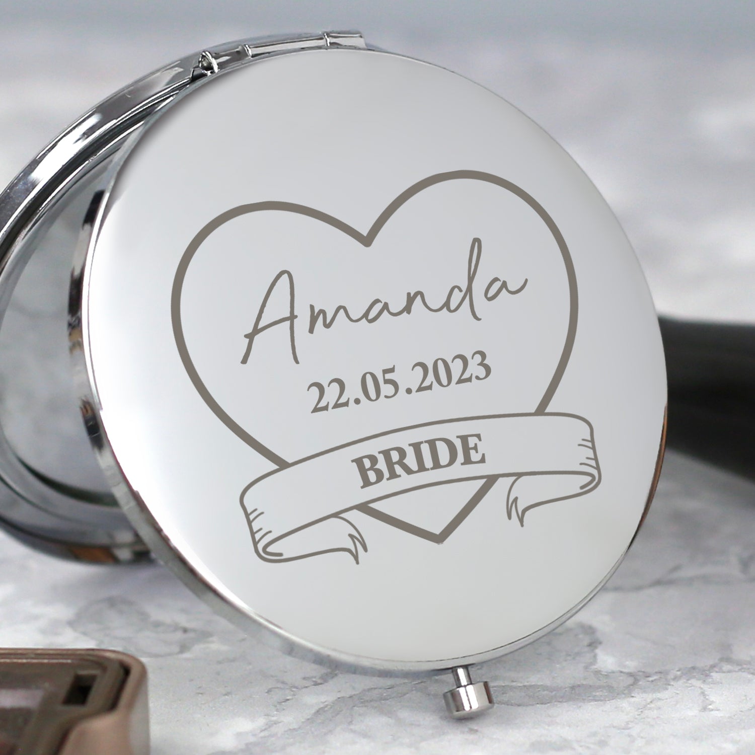 Personalised Bride Silver Compact Mirror - Compact Mirror