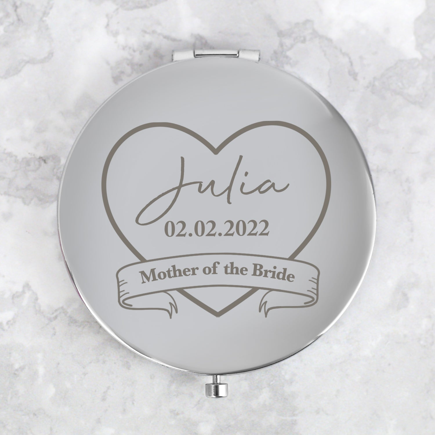 Personalised Mother Of The Bride Silver Compact Mirror - Compact Mirror