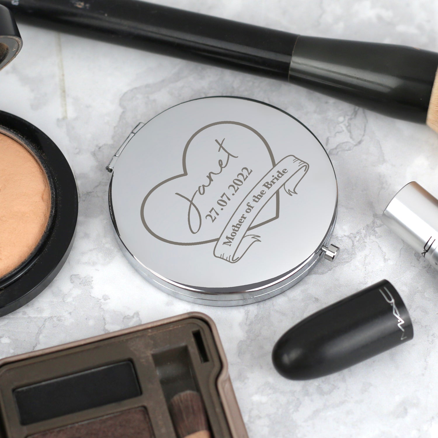 Personalised Mother Of The Bride Silver Compact Mirror - Compact Mirror