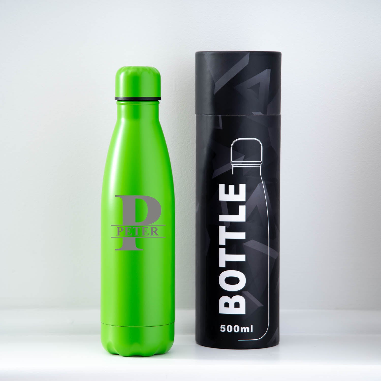 Personalised Initial & Name Thermos Water Bottle | Engraved Insulated - Yes / Dark Green - Thermos Water Bottles