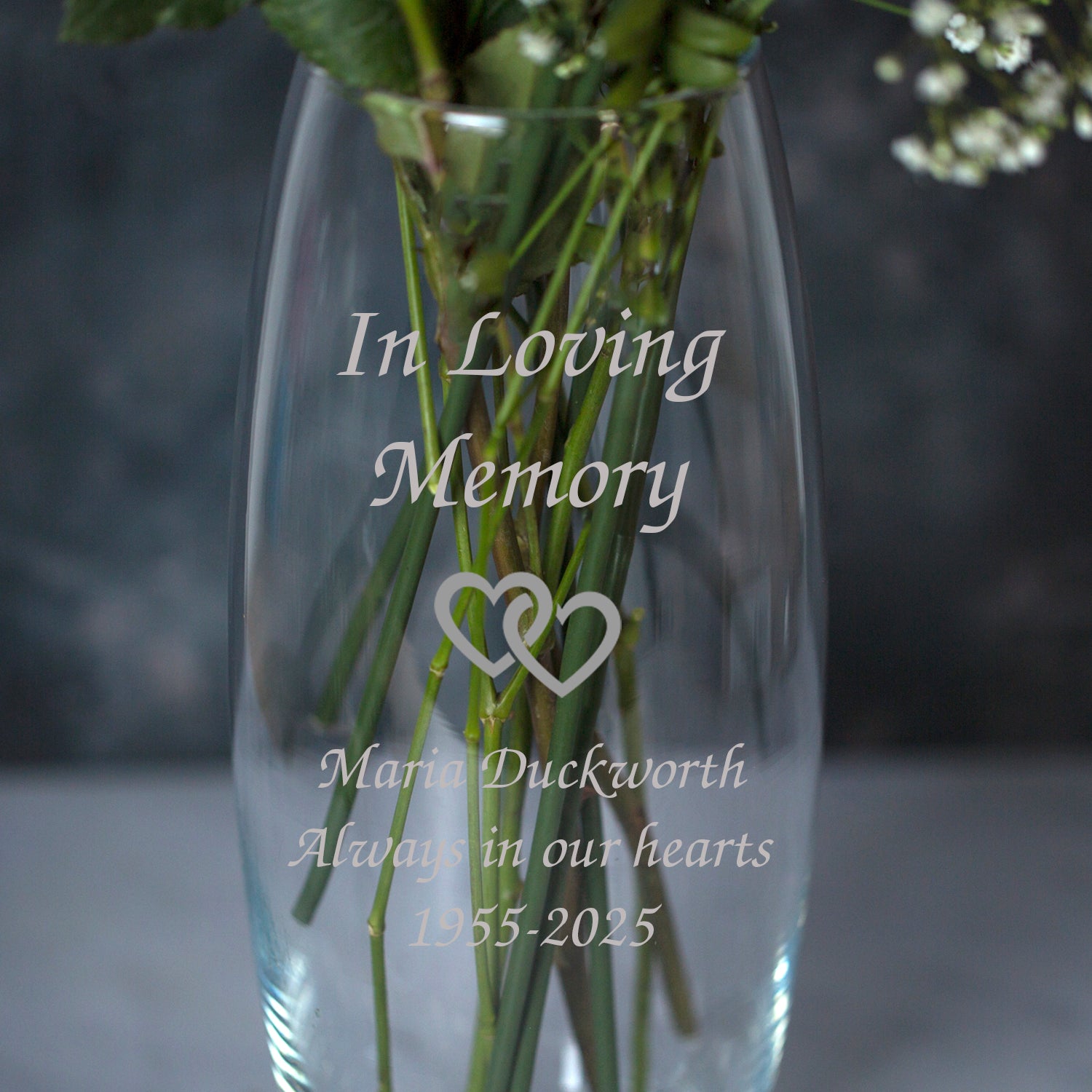 Personalised In Loving Memory Glass Bullet Vase - Bullet Vase