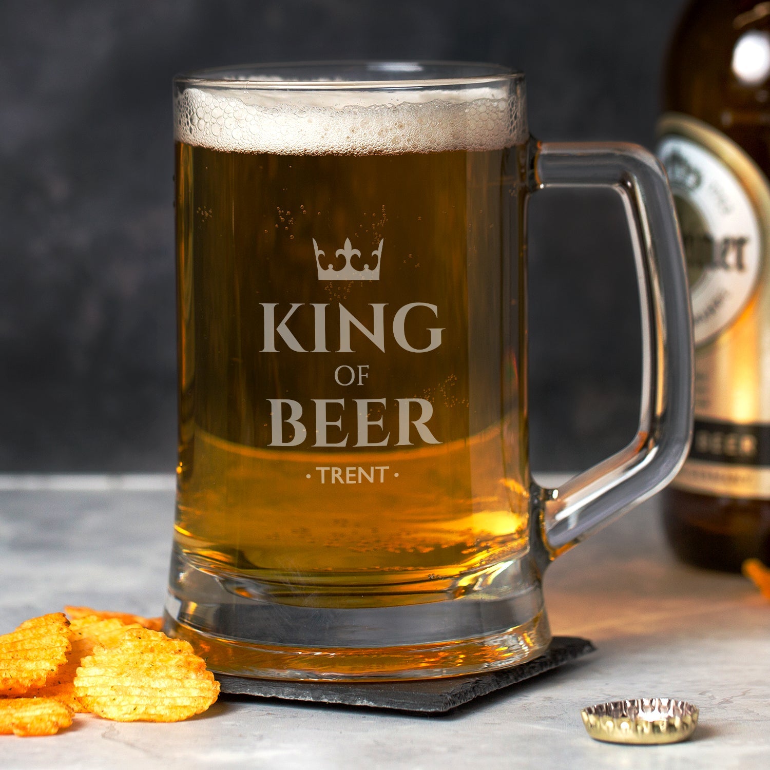 Personalised King Of Beer Glass Pint Stern Tankard - Beer Glasses