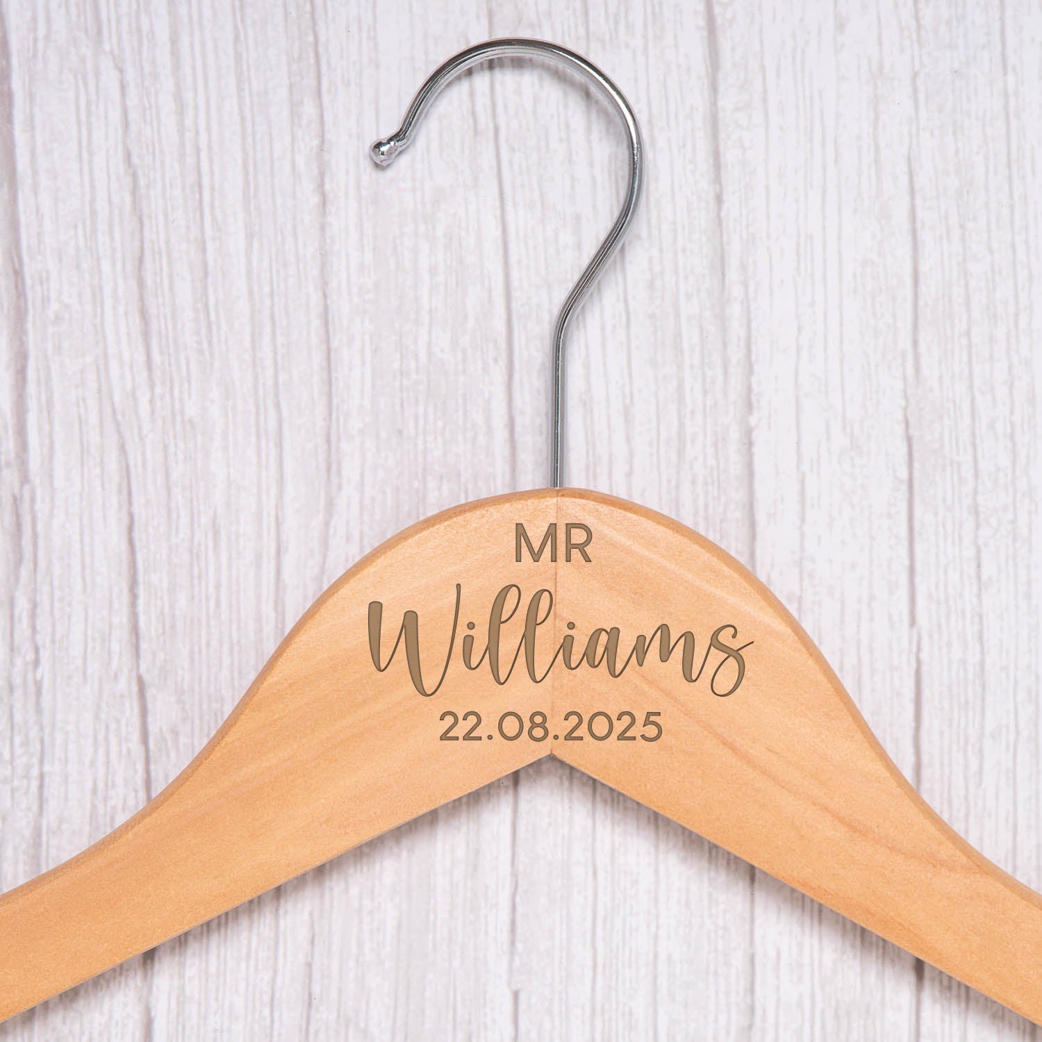 Personalised Mr & Mrs Wooden Hangers