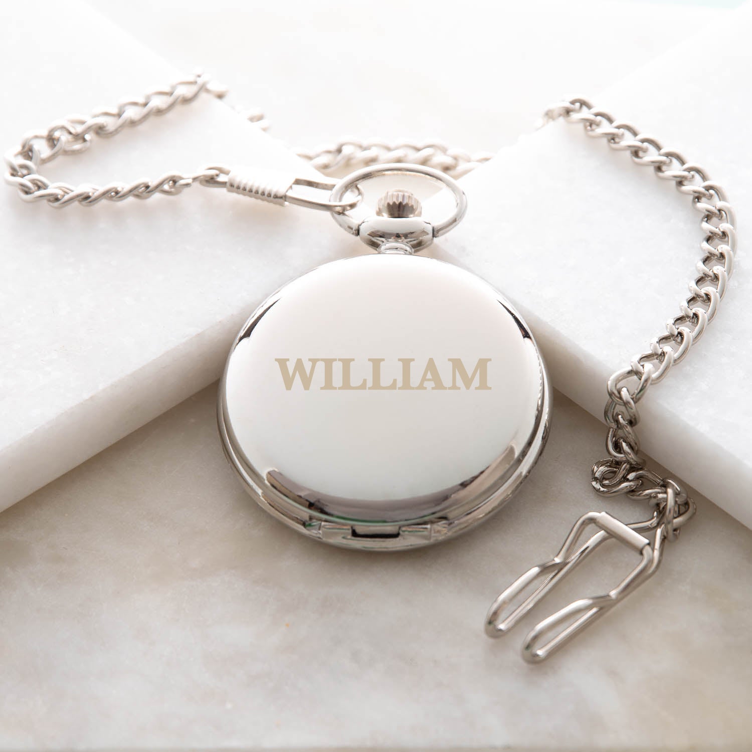 Personalised Name Silver Pocket Fob Watch - Pocket Watches