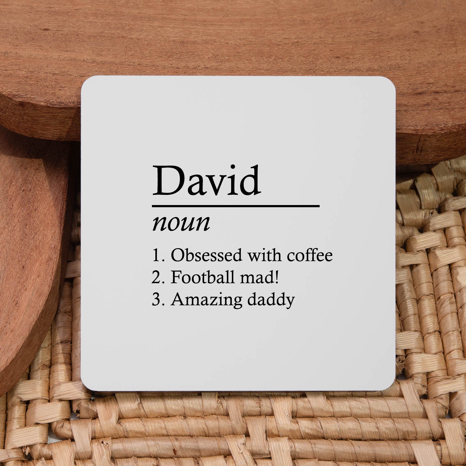 Personalised Name Definition Square Coaster