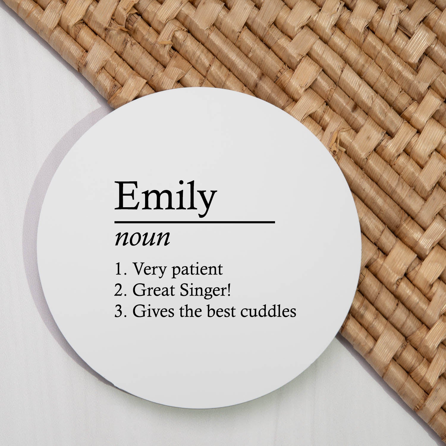 Personalised Name Definition Round Coaster