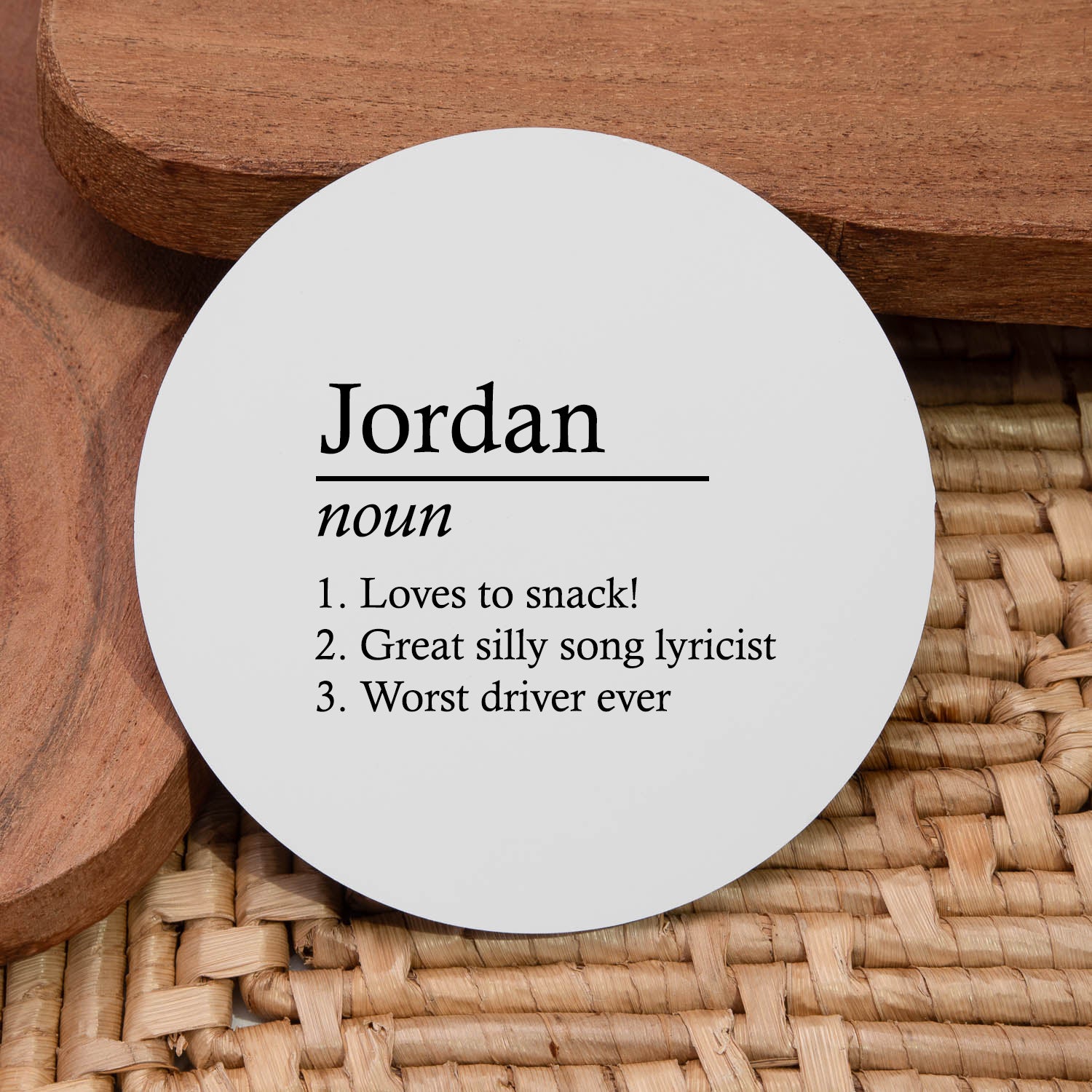 Personalised Name Definition Round Coaster
