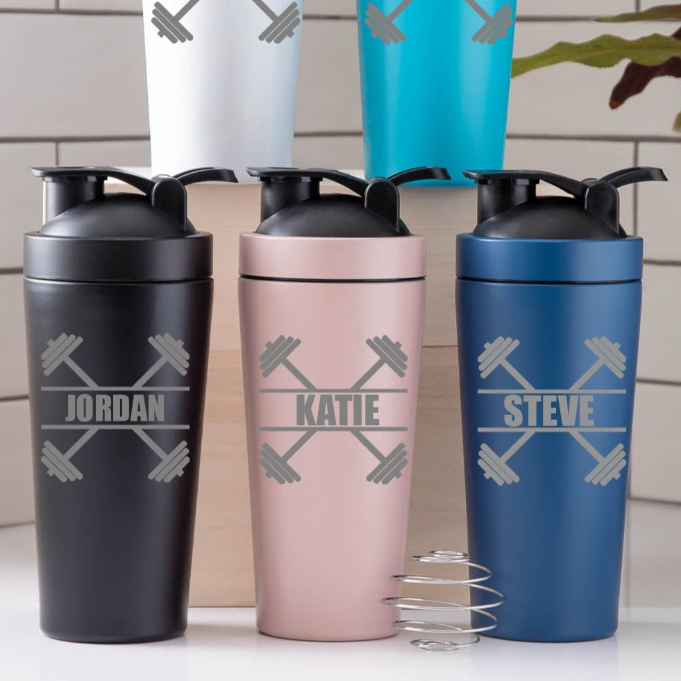 Personalised Bar Bell Protein Shaker Bottle - Protein Shaker Bottles