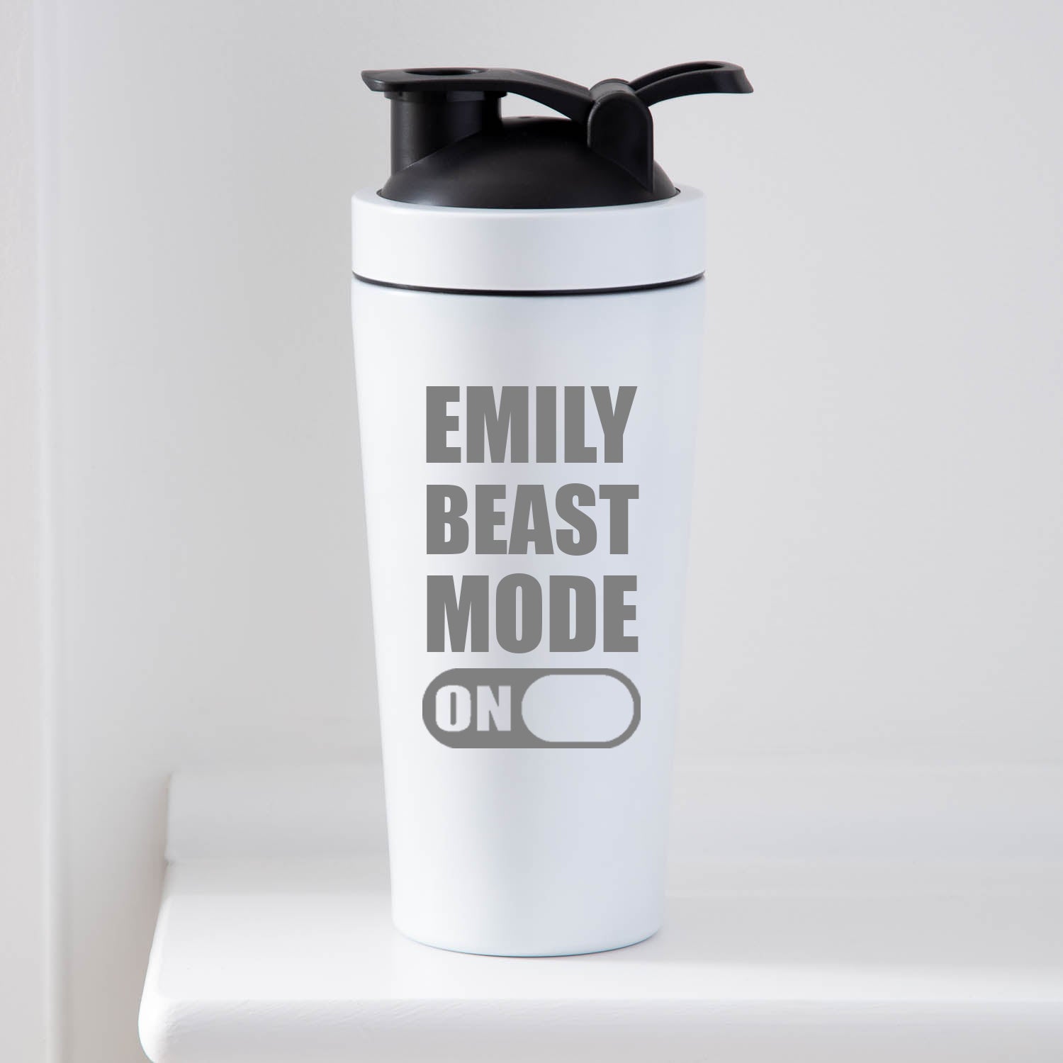 Personalised Beast Mode Protein Shaker Bottle - White - Protein Shaker Bottles