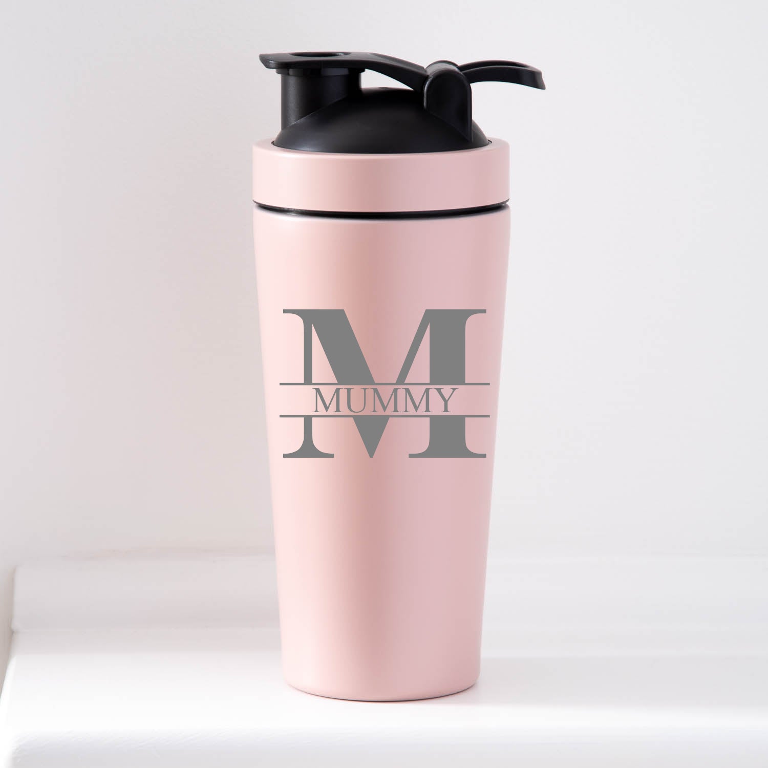Personalised Initial & Name Protein Shaker Bottle - Pink - Protein Shaker Bottles