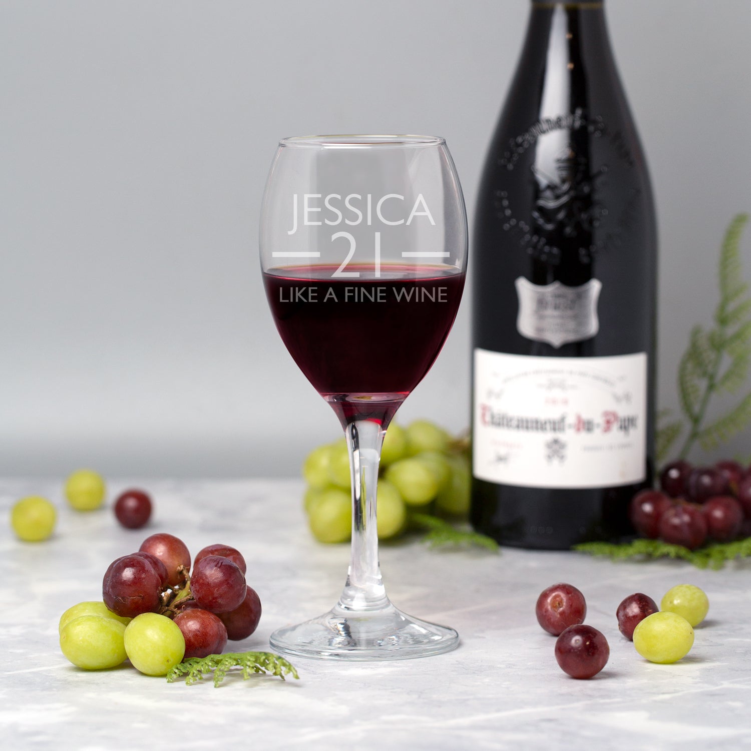 Personalised 21st Birthday Aged Wine Glass - Wine Glasses