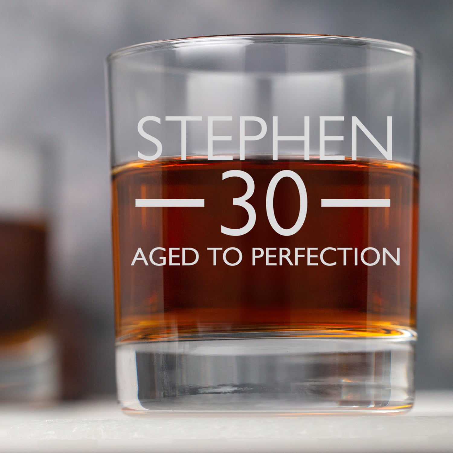 Personalised 30th Birthday Aged Glass Tumbler - Glass Tumblers