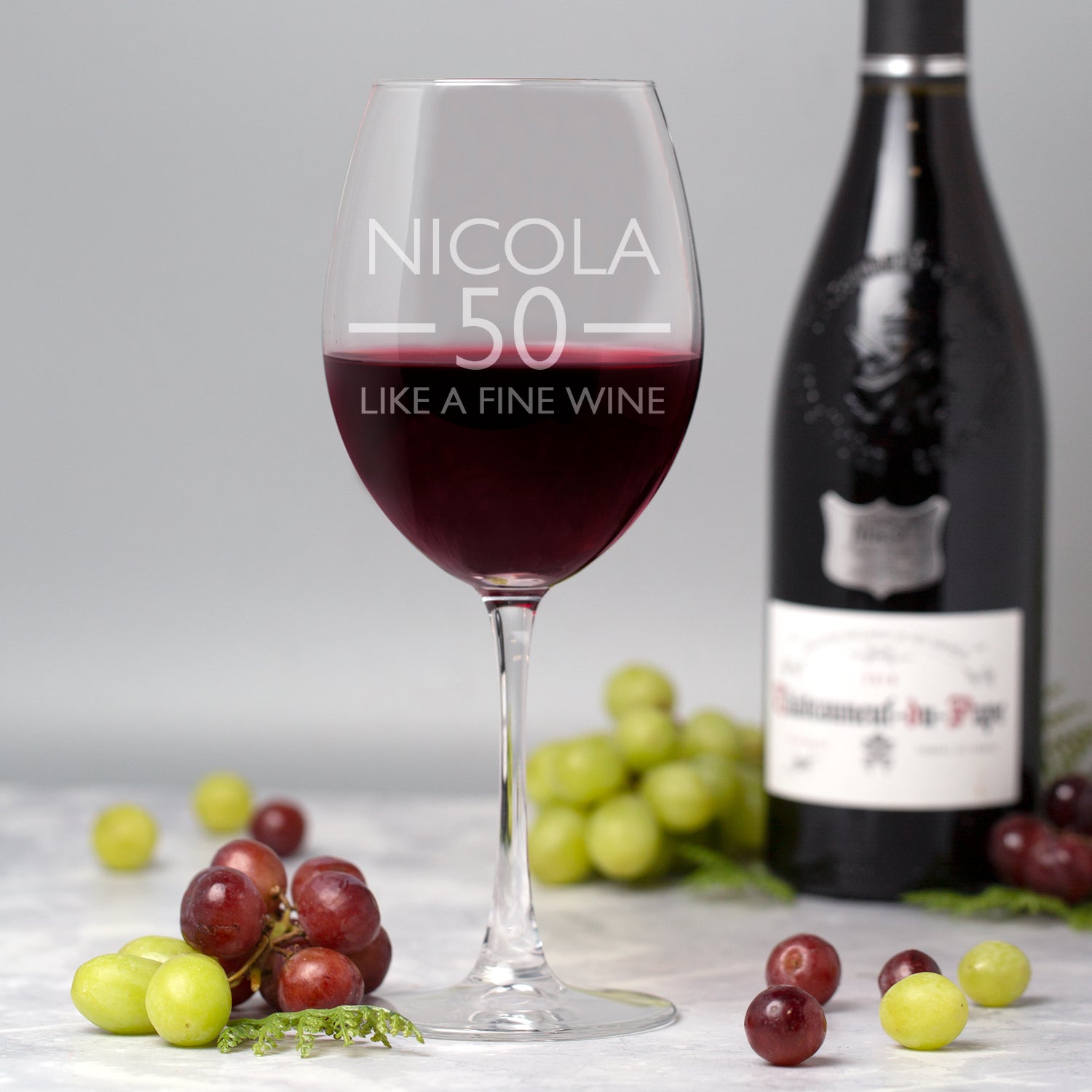 Personalised 50th Birthday Aged Large Wine Glass - Wine Glasses