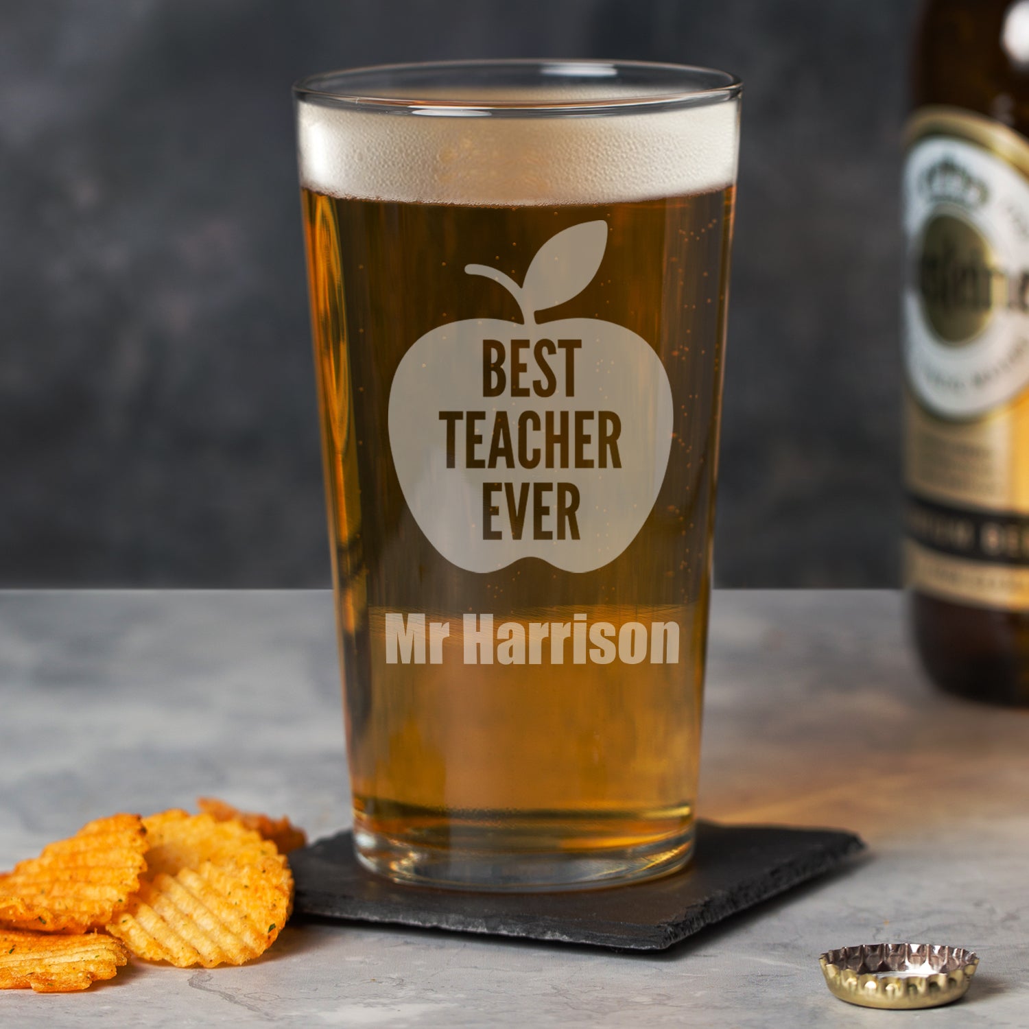 Personalised Best Teacher Ever Pint Glass - Beer Glasses