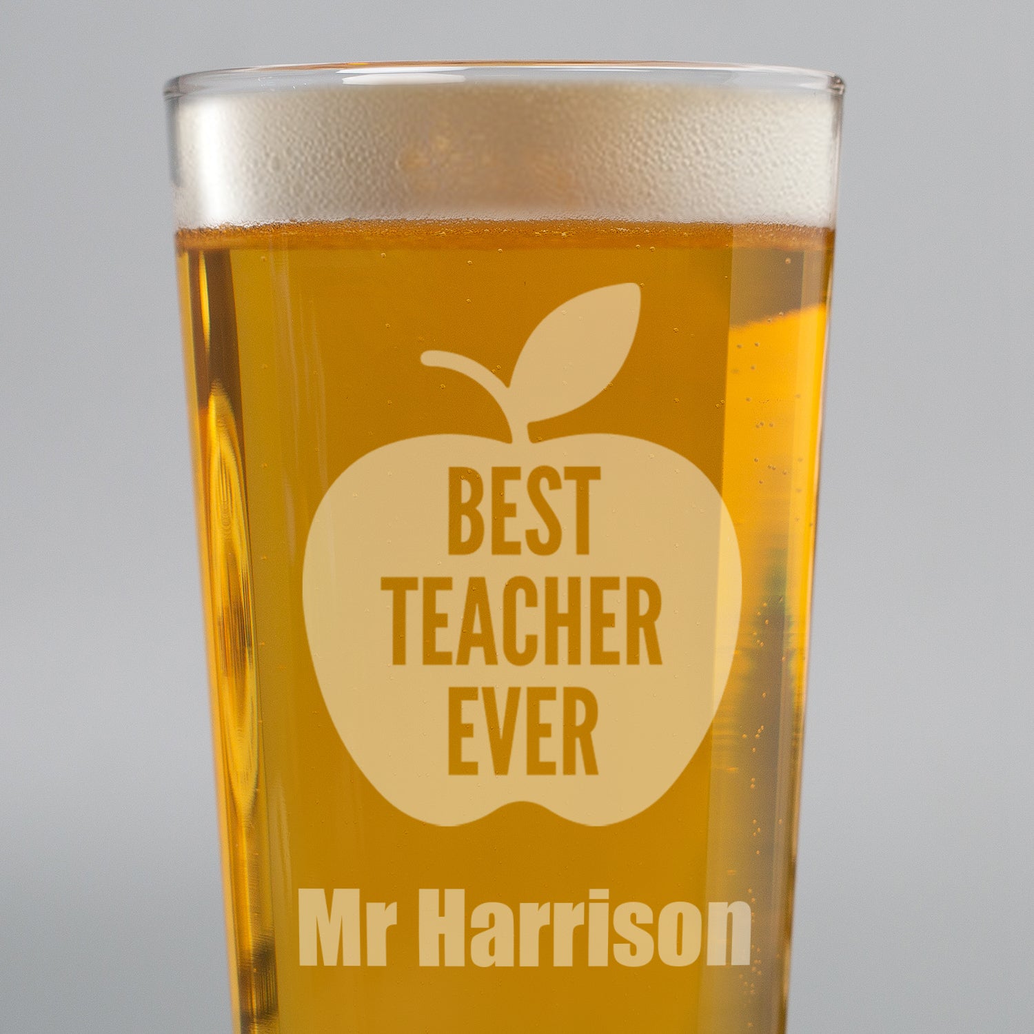 Personalised Best Teacher Ever Pint Glass - Beer Glasses