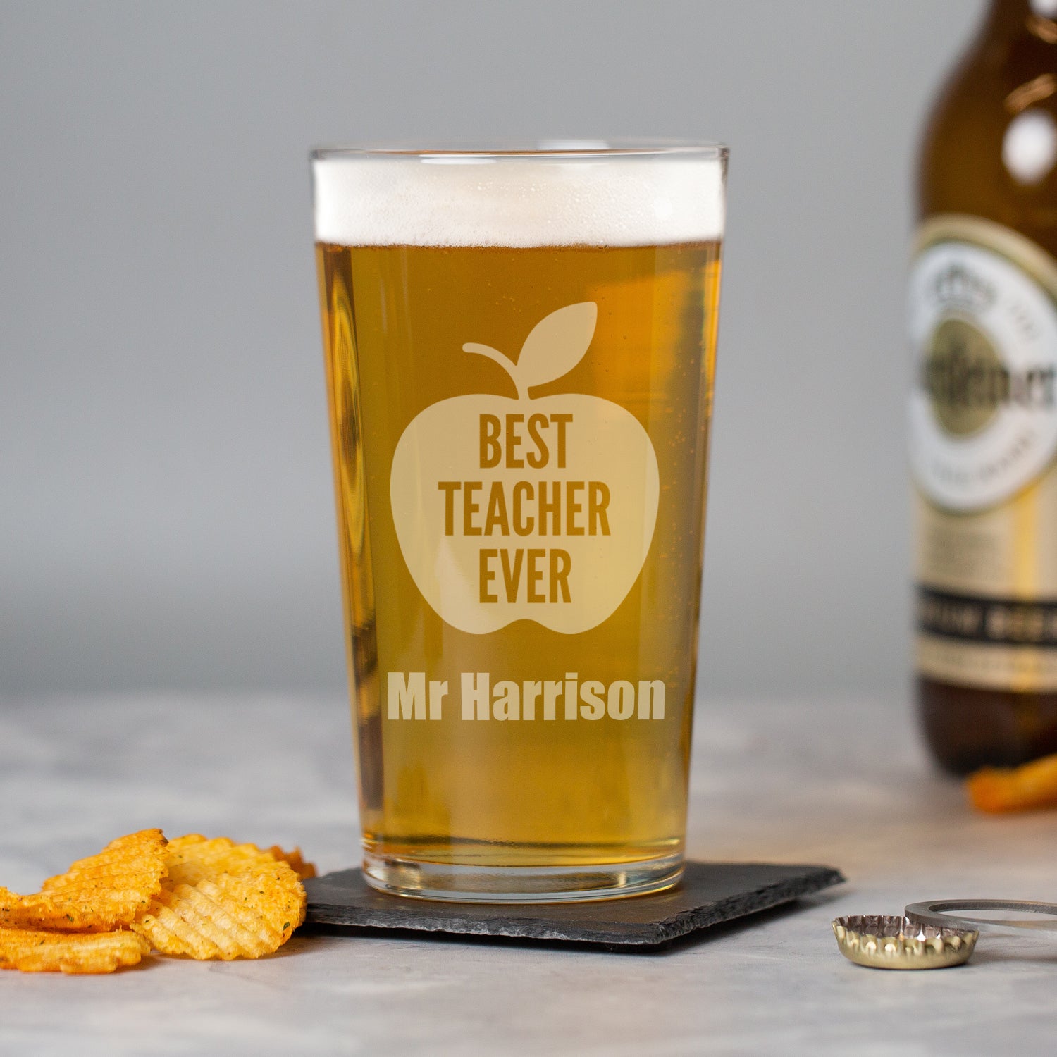 Personalised Best Teacher Ever Pint Glass - Beer Glasses