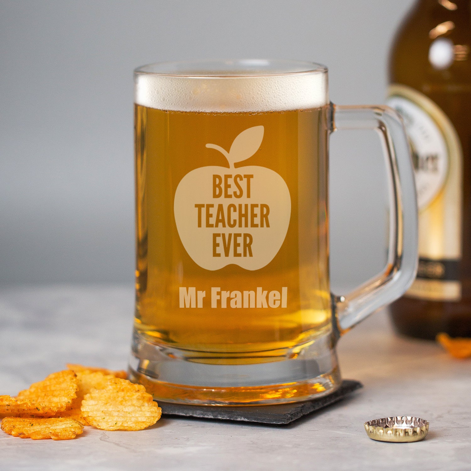 Personalised Best Teacher Ever Glass Pint Stern Tankard - Beer Glasses