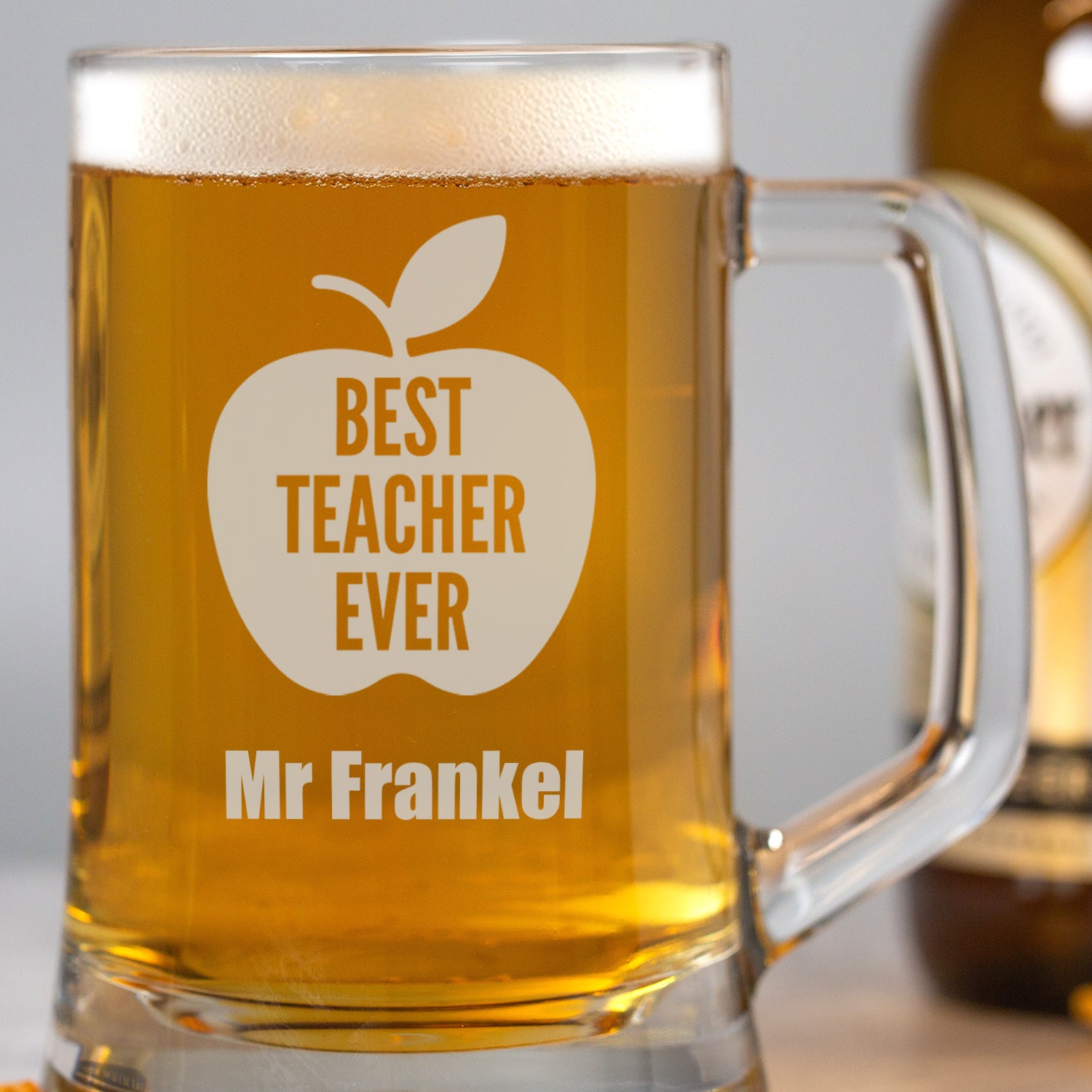 Personalised Best Teacher Ever Glass Pint Stern Tankard - Beer Glasses