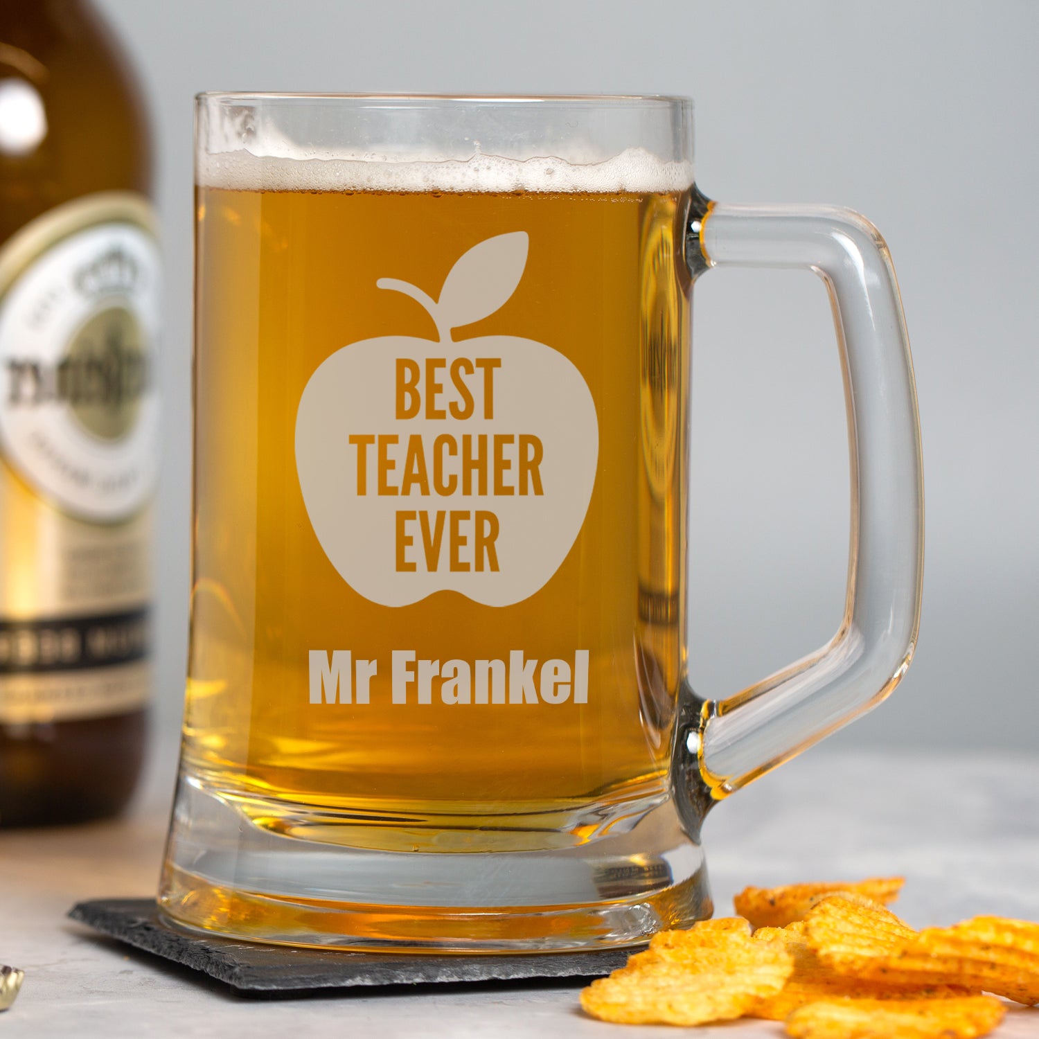 Personalised Best Teacher Ever Glass Pint Stern Tankard - Beer Glasses