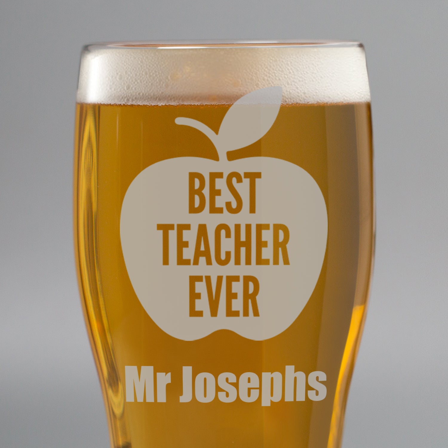 Personalised Best Teacher Ever Tulip Pint Glass - Beer Glasses
