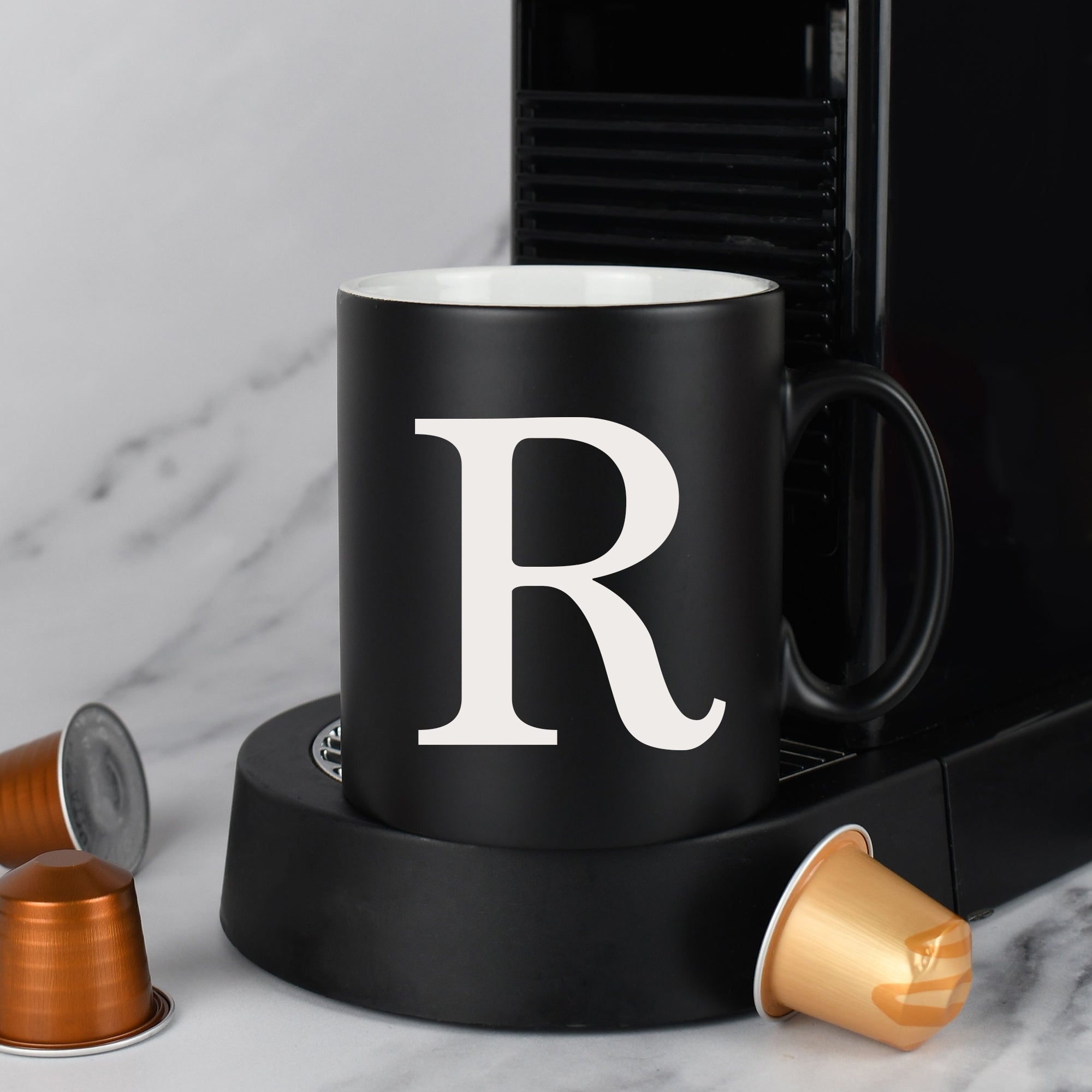 Personalised Initial Mug - Black - Mugs