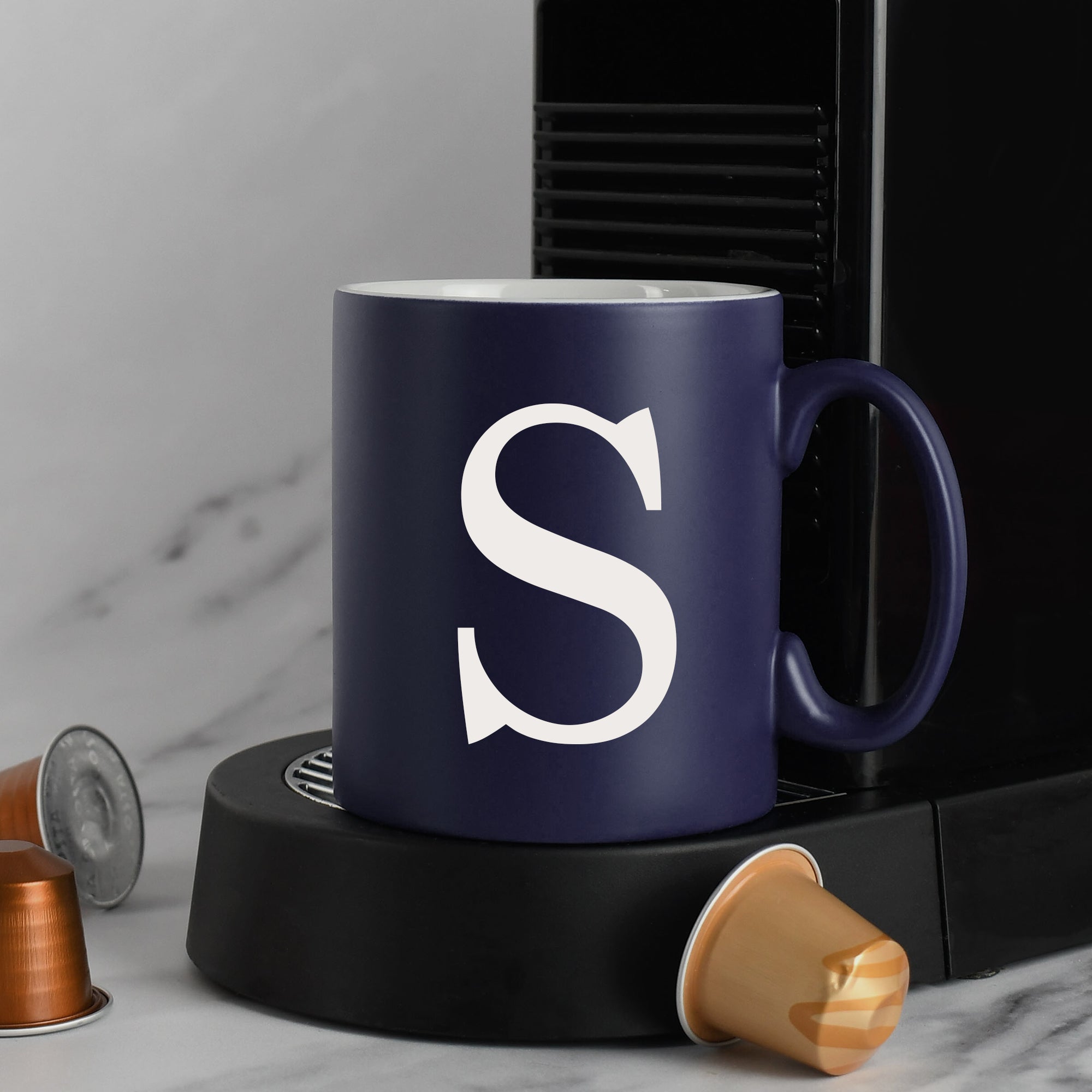 Personalised Initial Mug - Dark Blue - Mugs