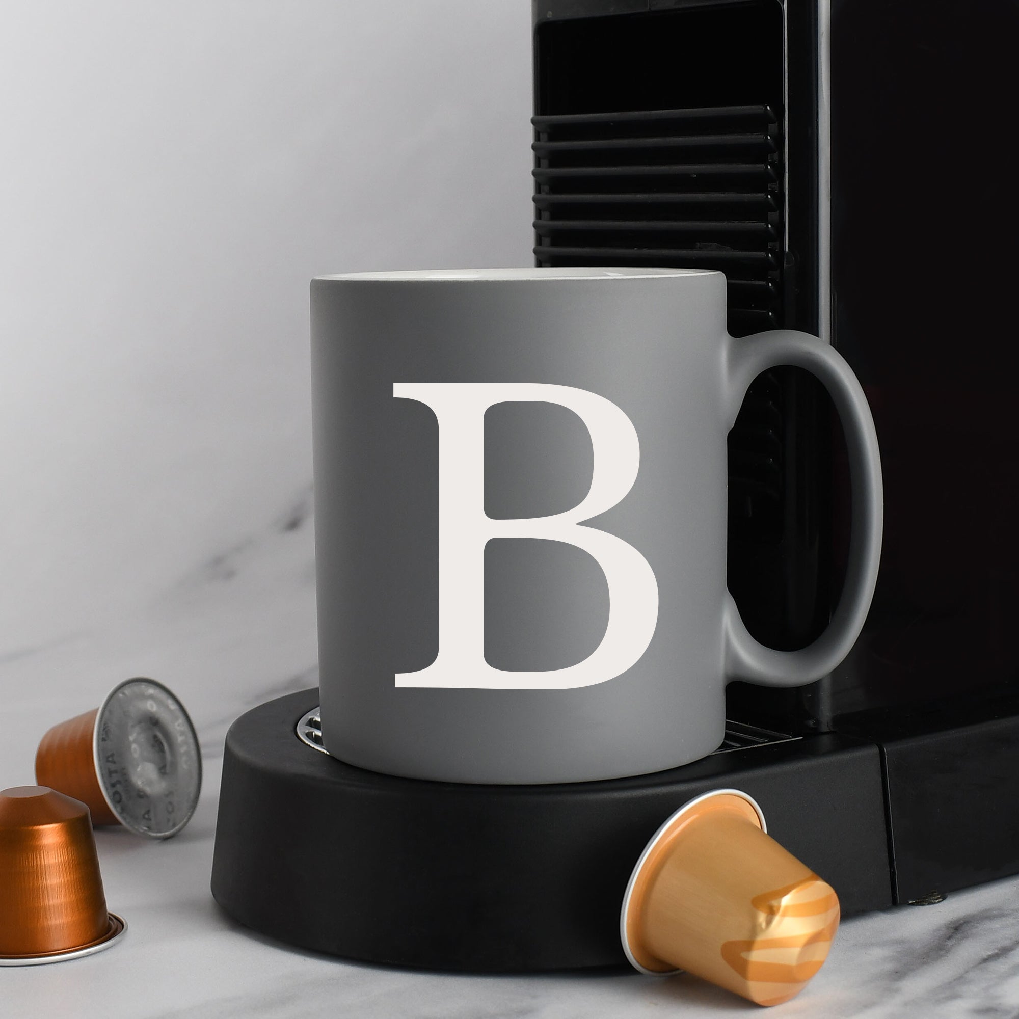 Personalised Initial Mug - Grey - Mugs