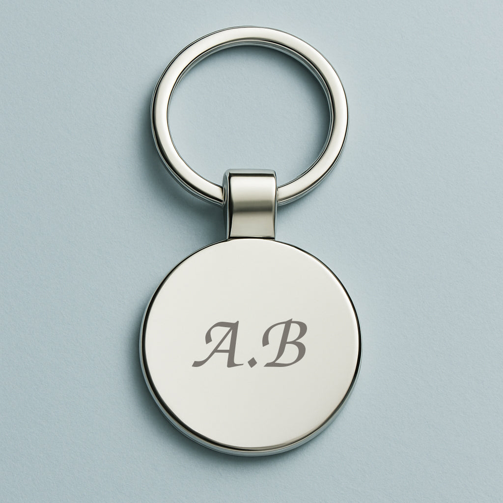 Personalised Initials Circle Keyring - Key Rings