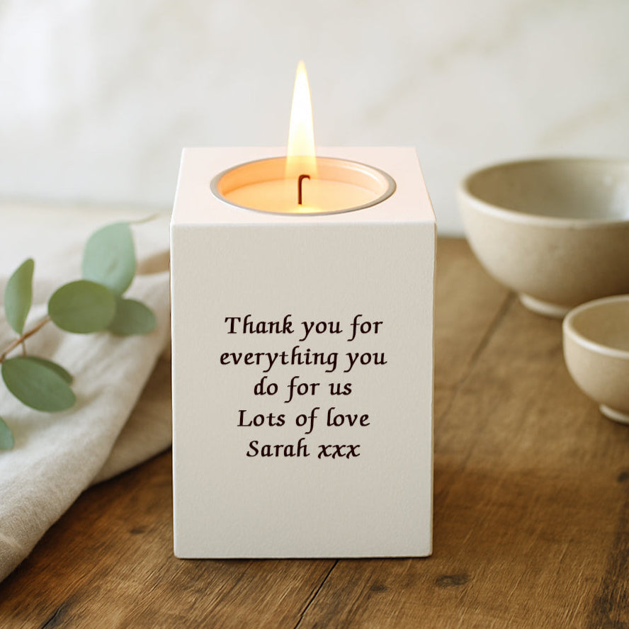 Personalised Any Message Tea Light Holder - Votive Candle Holder