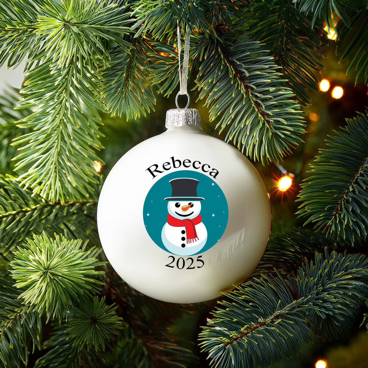 Personalised Snowman Christmas Bauble - Baubles