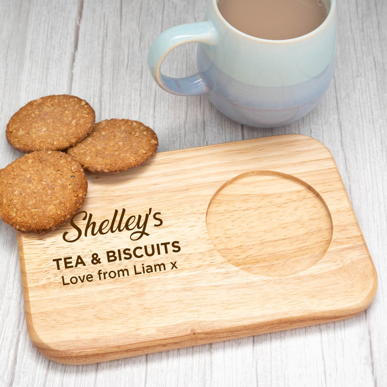 Personalised Tea and Snack Wooden Tea Board - Tea Board