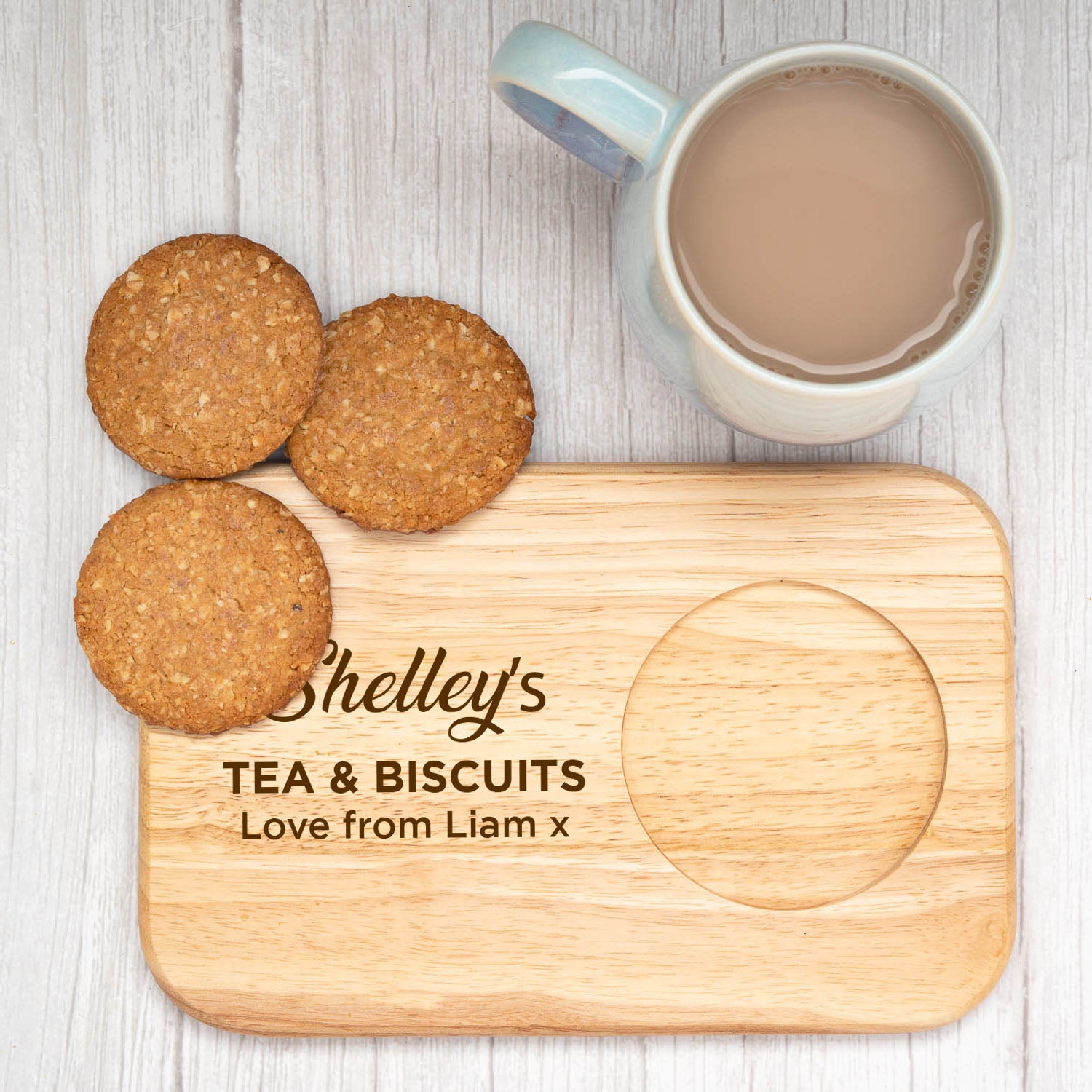 Personalised Tea and Snack Wooden Tea Board - Tea Board