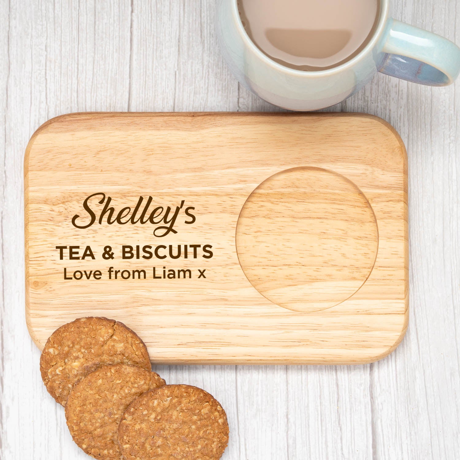 Personalised Tea and Snack Wooden Tea Board - Tea Board
