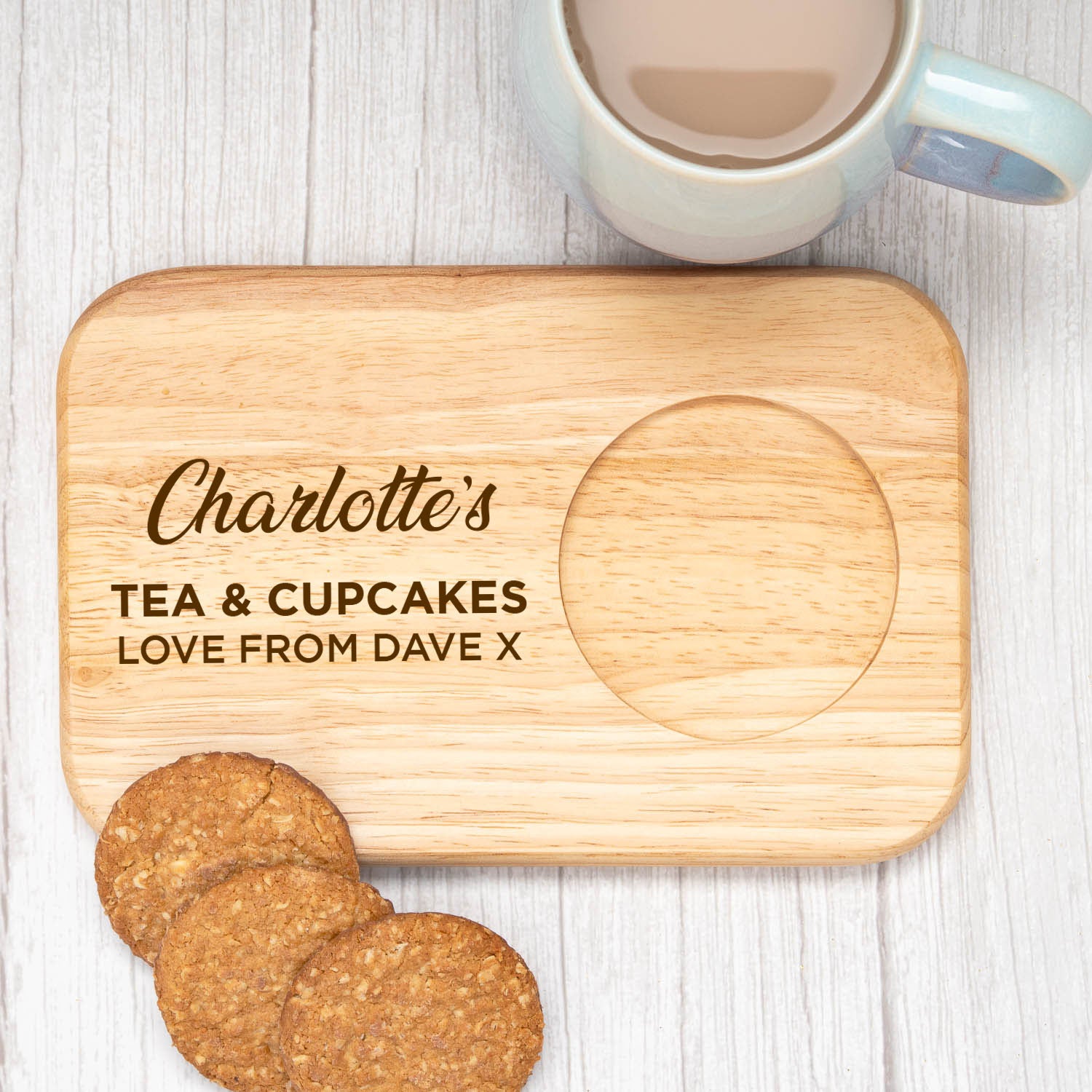 Personalised Tea and Snack Wooden Tea Board - Tea Board